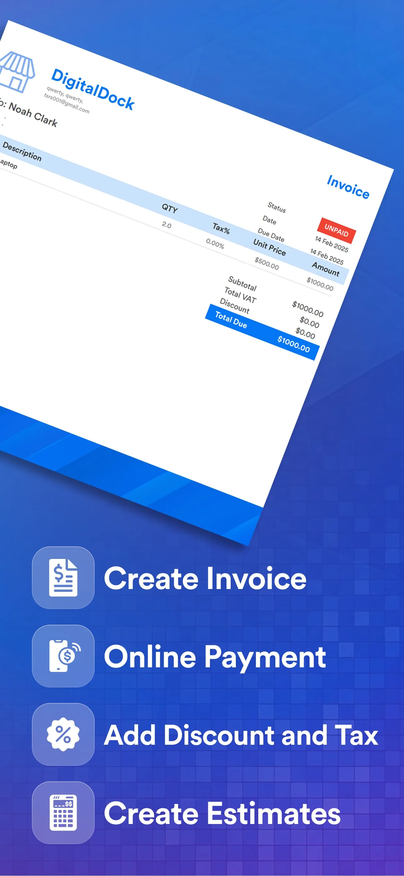 Invoice maker: Easy Estimate iphone screenshot 3