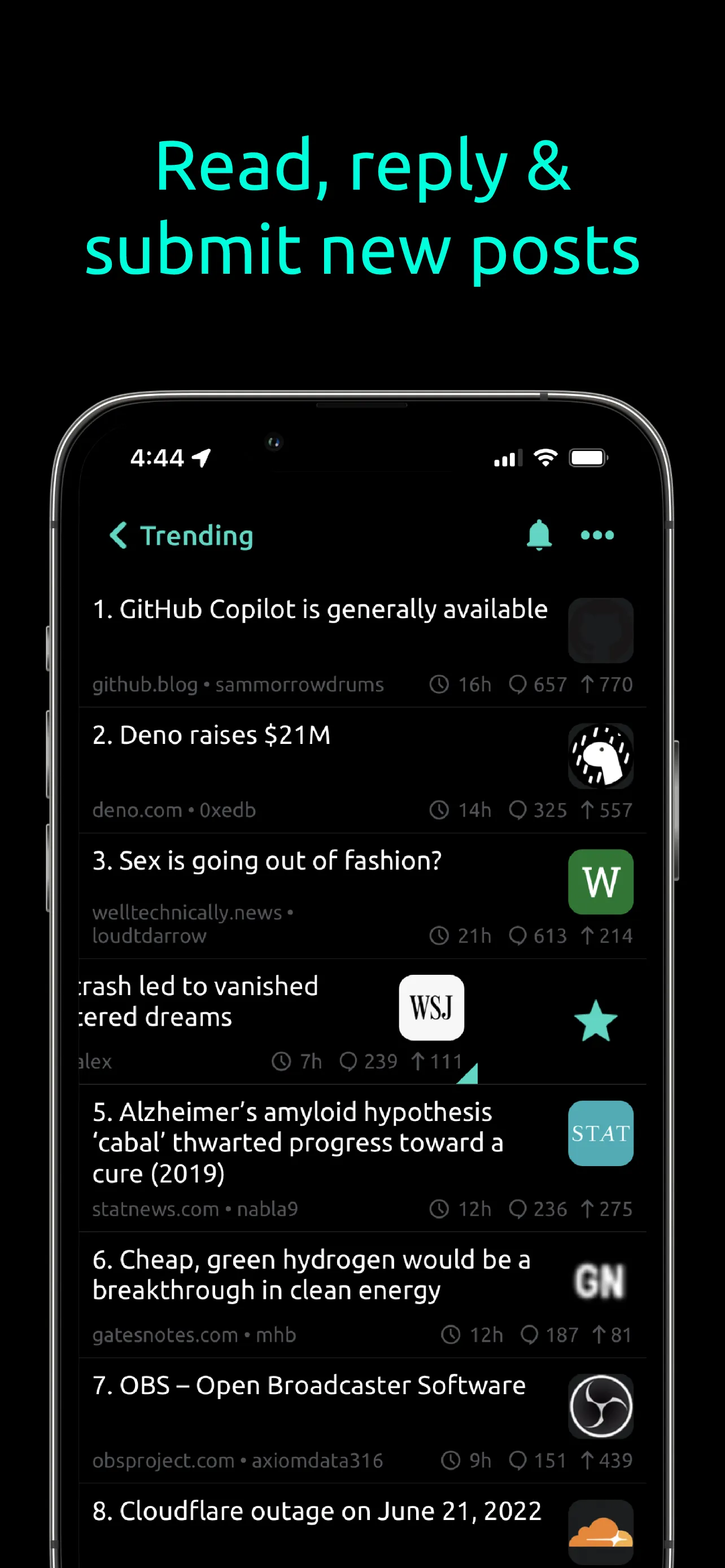HACK for Hacker News YC Reader iphone screenshot 1