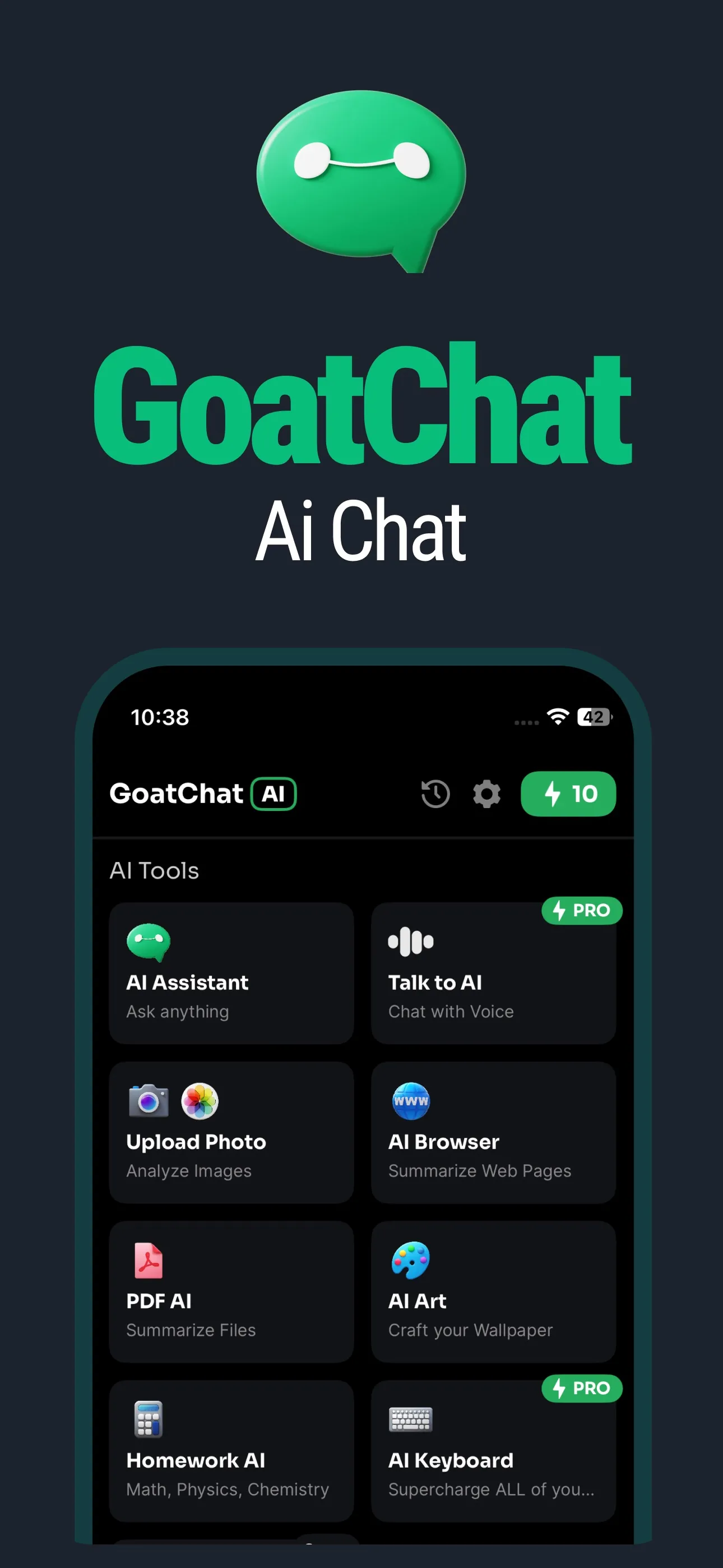 GoatChat - AI Chatbot iphone screenshot 1