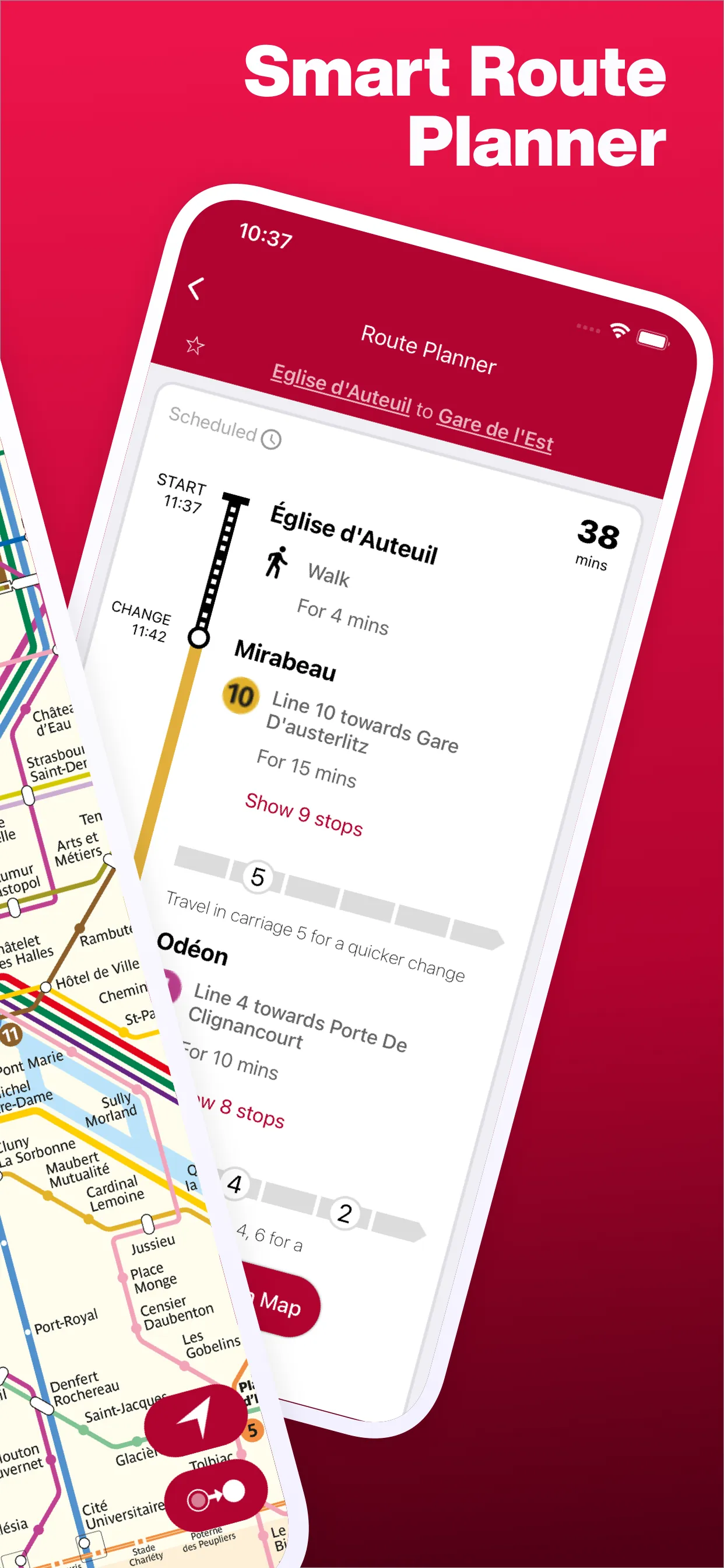 Paris Metro Map and Routes iphone screenshot 2