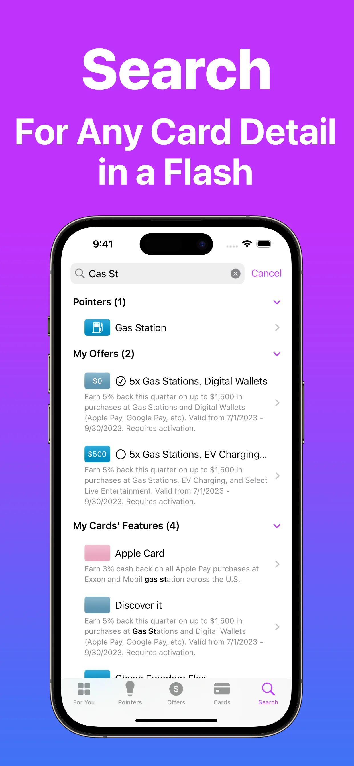CardPointers for Credit Cards iphone screenshot 9