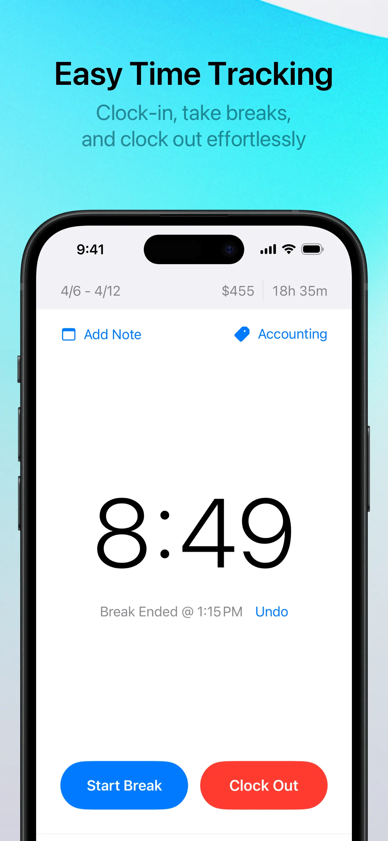 Punch Time Clock iphone screenshot 2