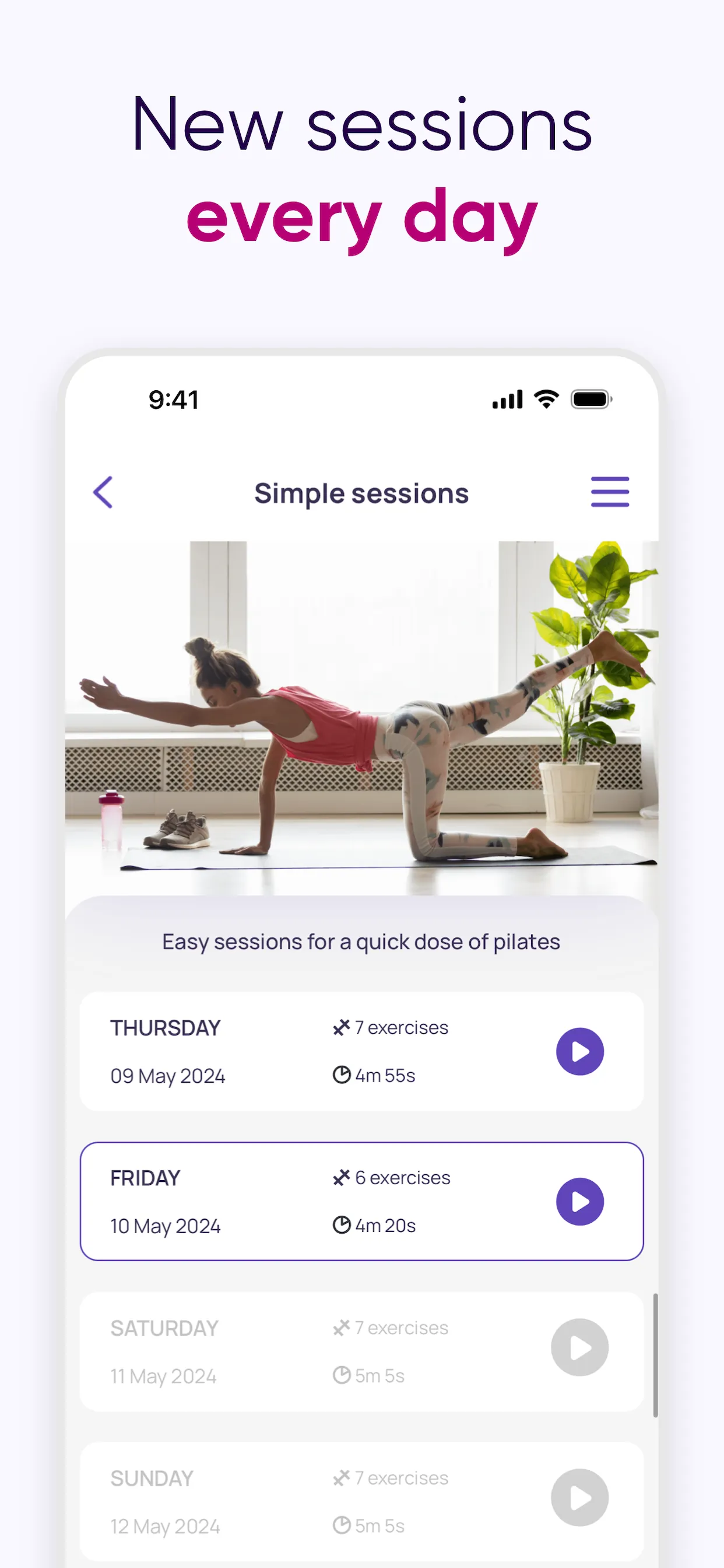 5 Minute Pilates Workout iphone screenshot 3