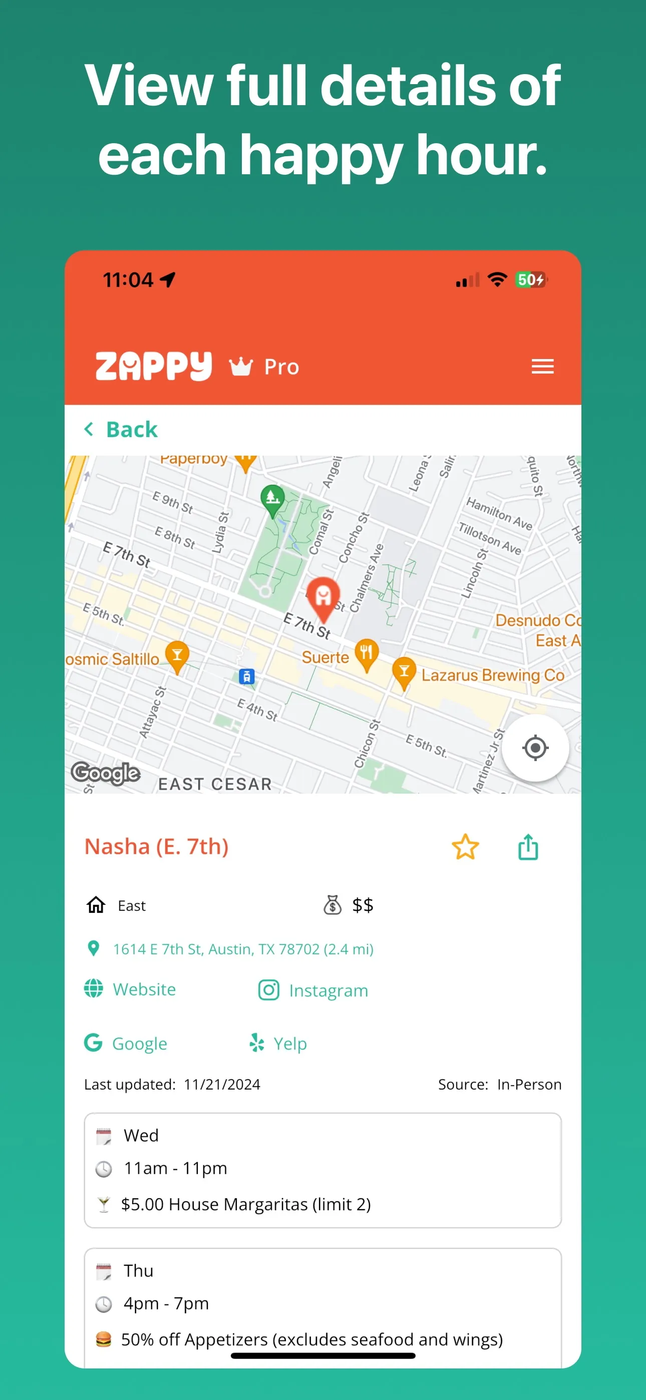 Zappy: Happy Hour Finder iphone screenshot 4