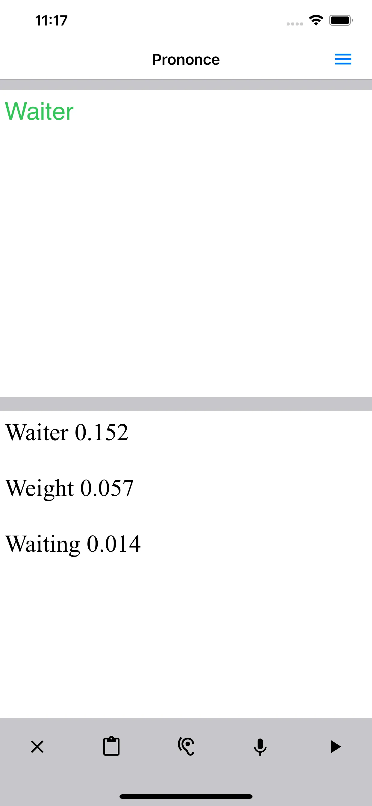 Pronunciation checker Prononce iphone screenshot 1