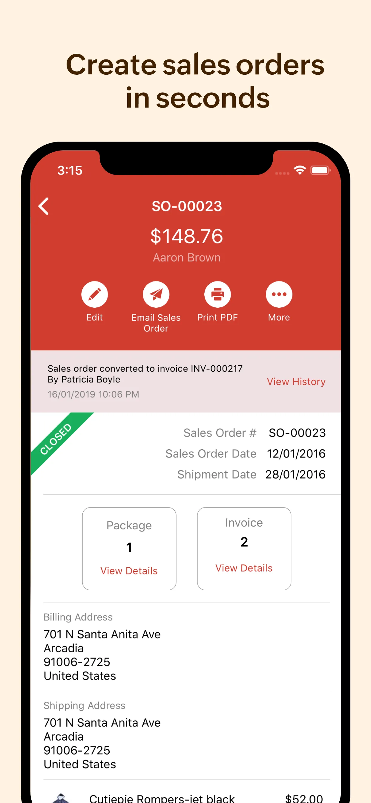 Zoho Inventory Management App iphone screenshot 2