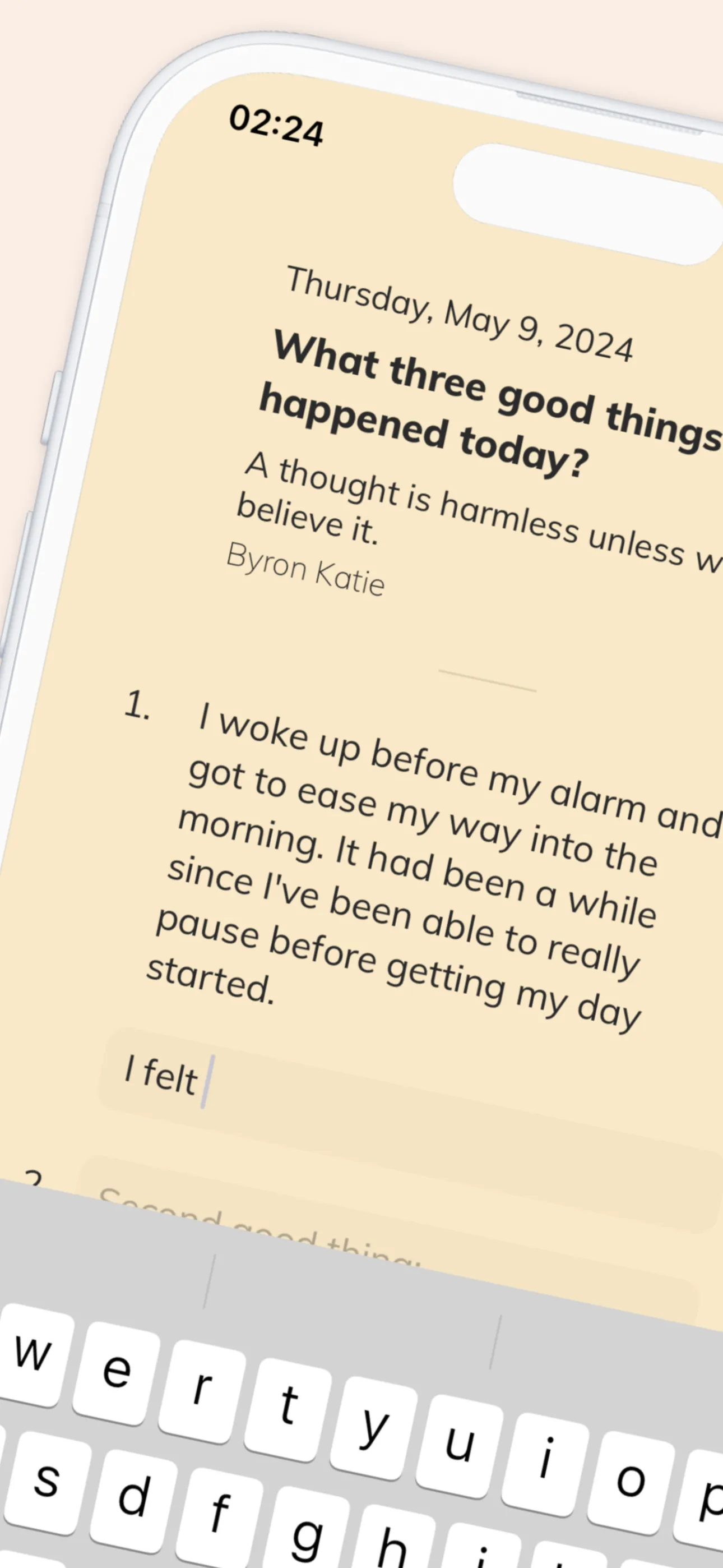 Good Things gratitude journal iphone screenshot 1