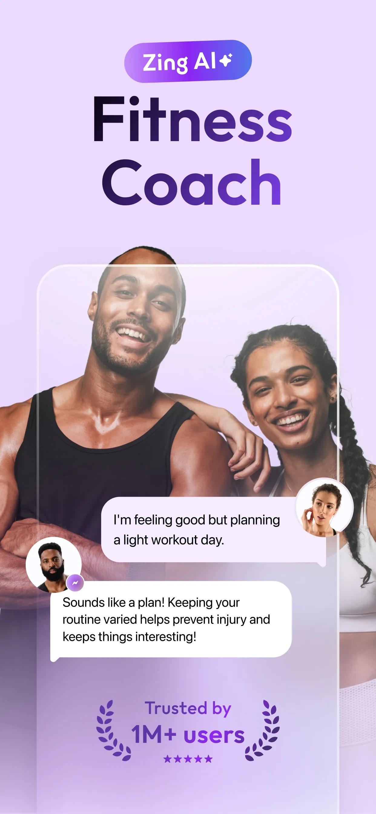 Zing AI: Home & Gym Workouts iphone screenshot 1