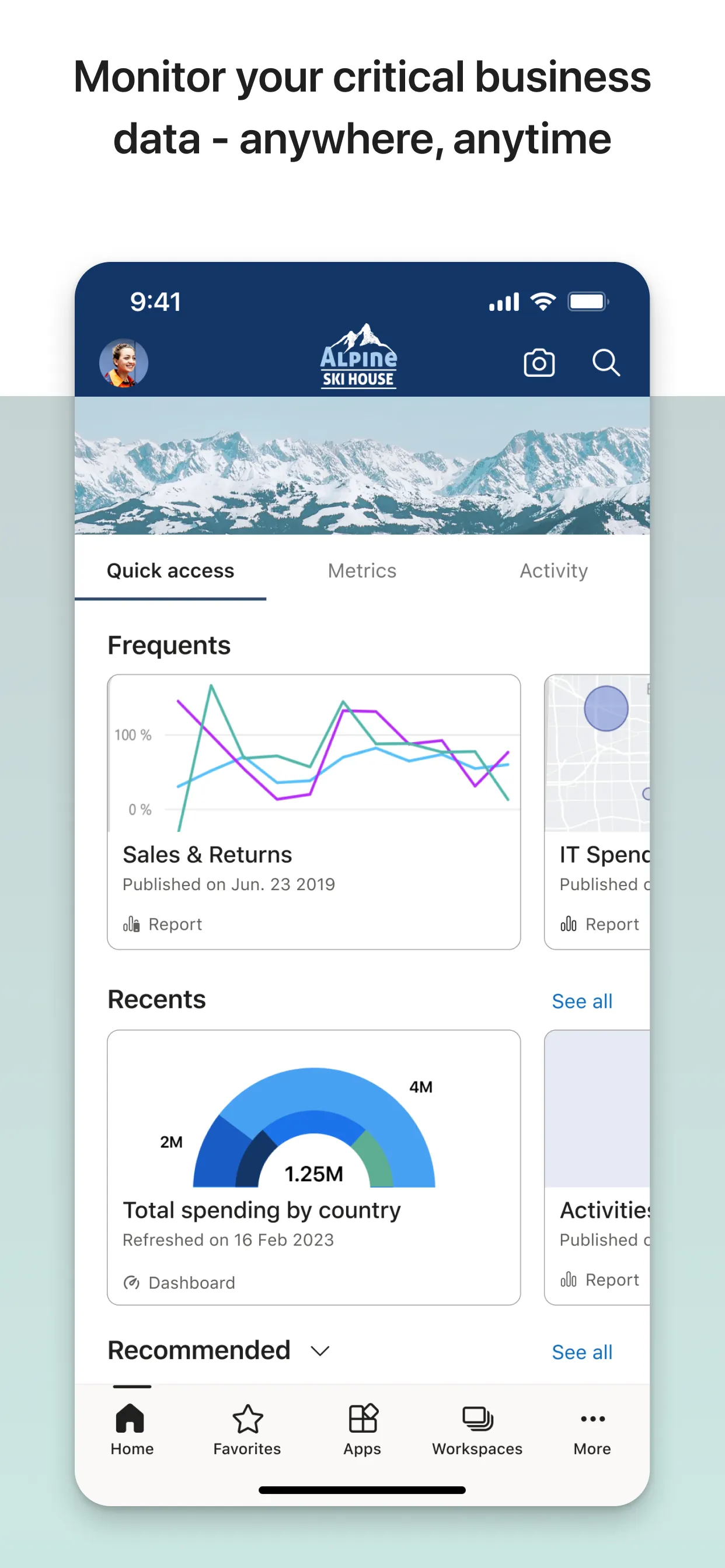 Microsoft Power BI iphone screenshot 1