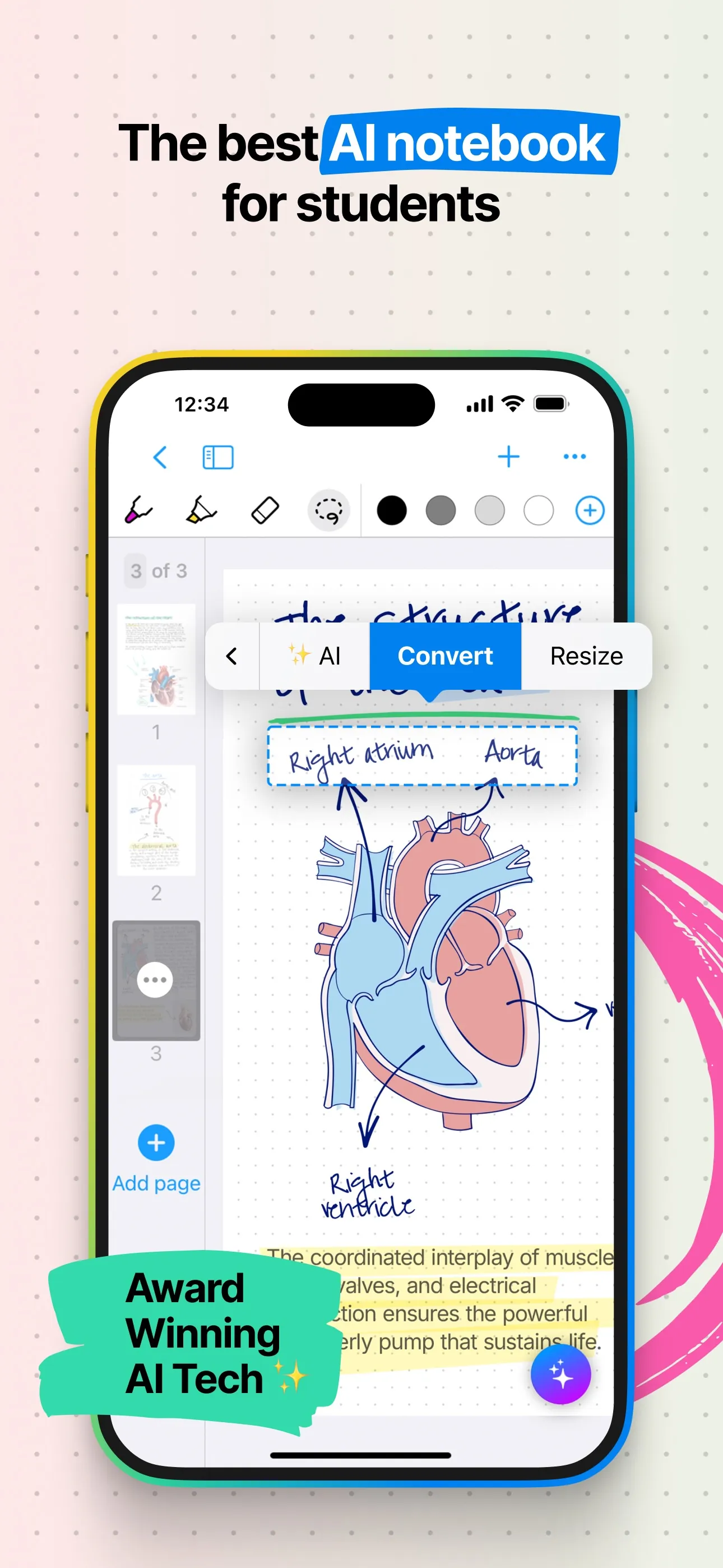 Nebo: Note Taking for Students iphone screenshot 1