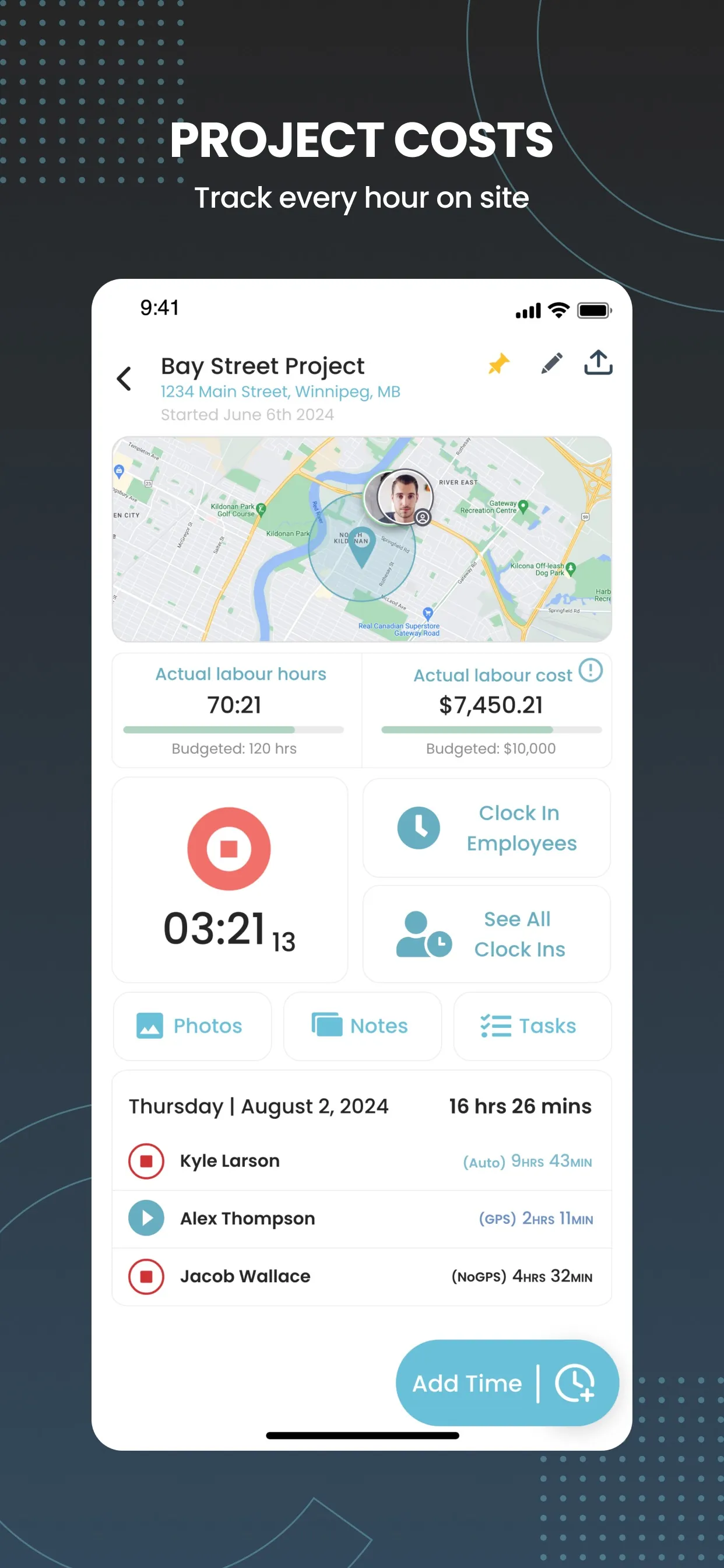 ConstructionClock Time Tracker iphone screenshot 4
