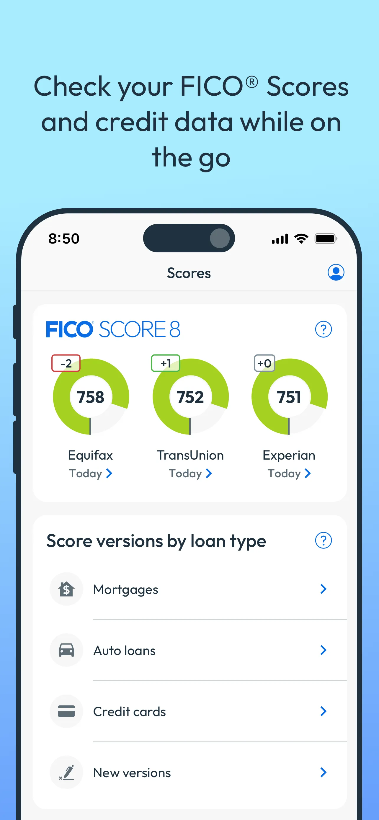 myFICO - FICO Score Monitoring iphone screenshot 2