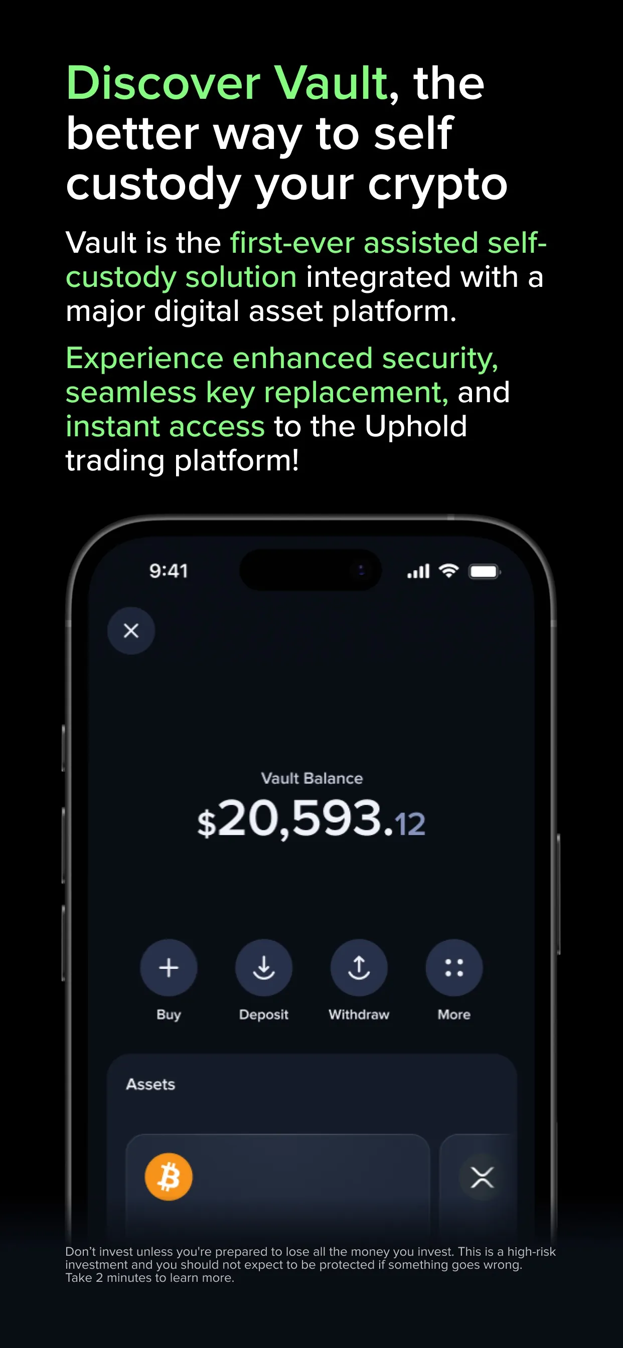 Uphold: Buy BTC, ETH and 360+ iphone screenshot 4