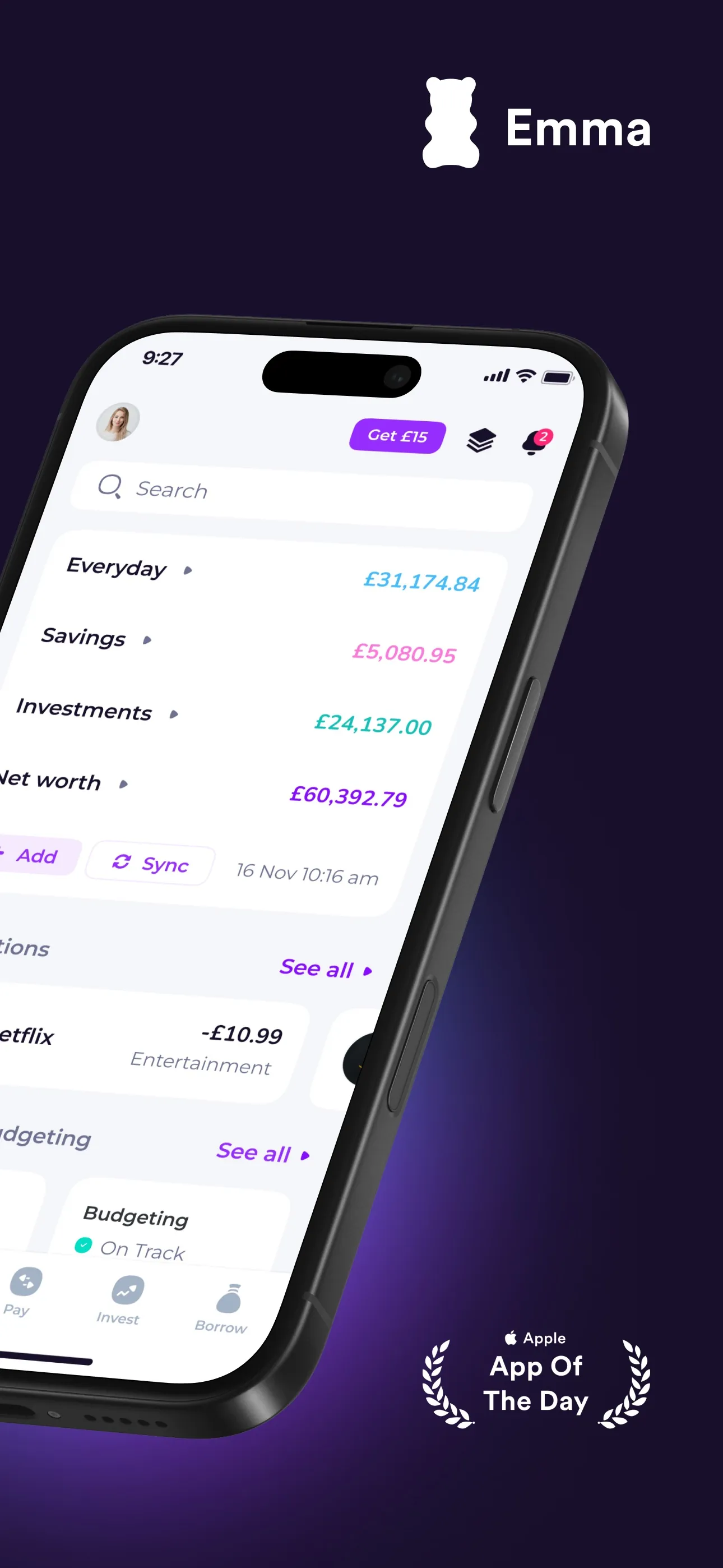 Emma - Budget Planner Tracker iphone screenshot 2