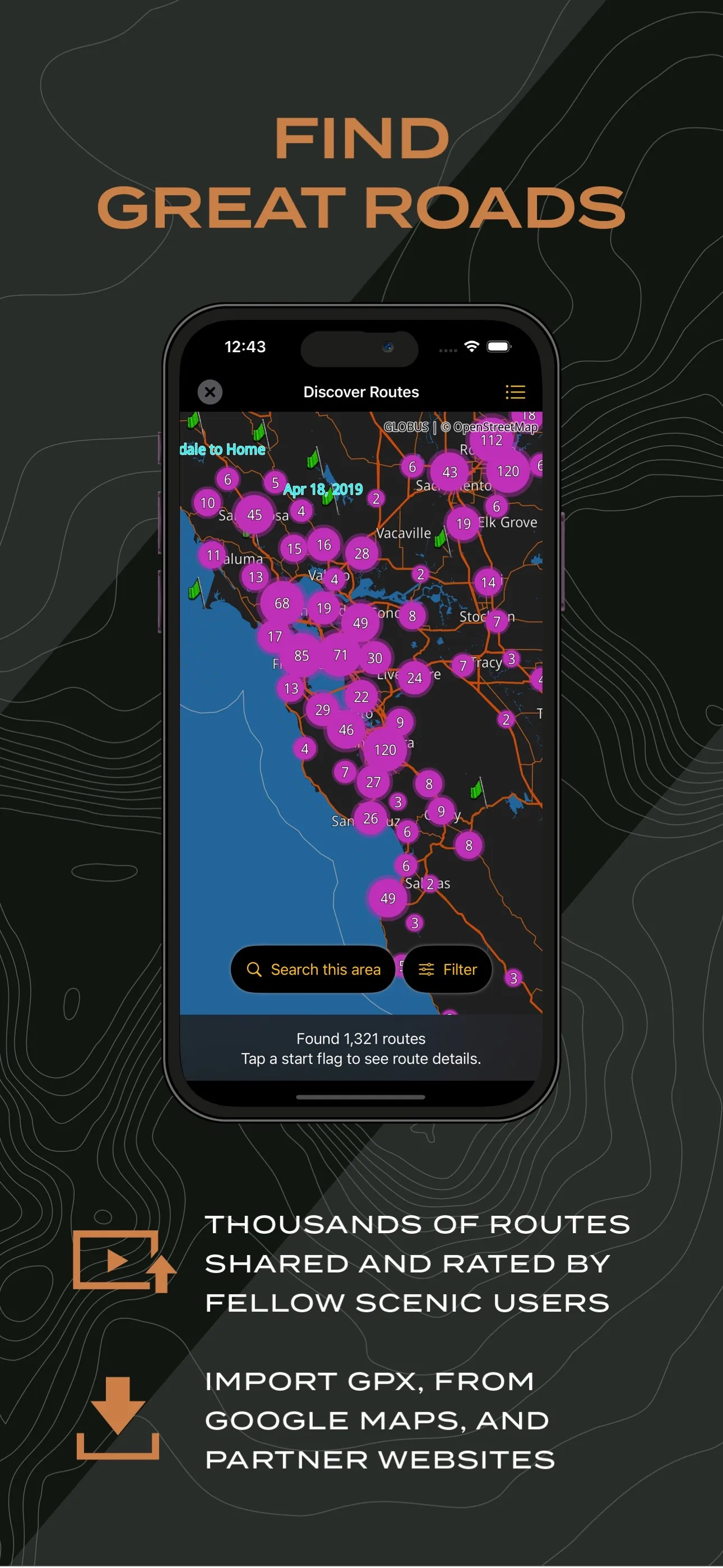 Scenic Motorcycle Navigation iphone screenshot 5