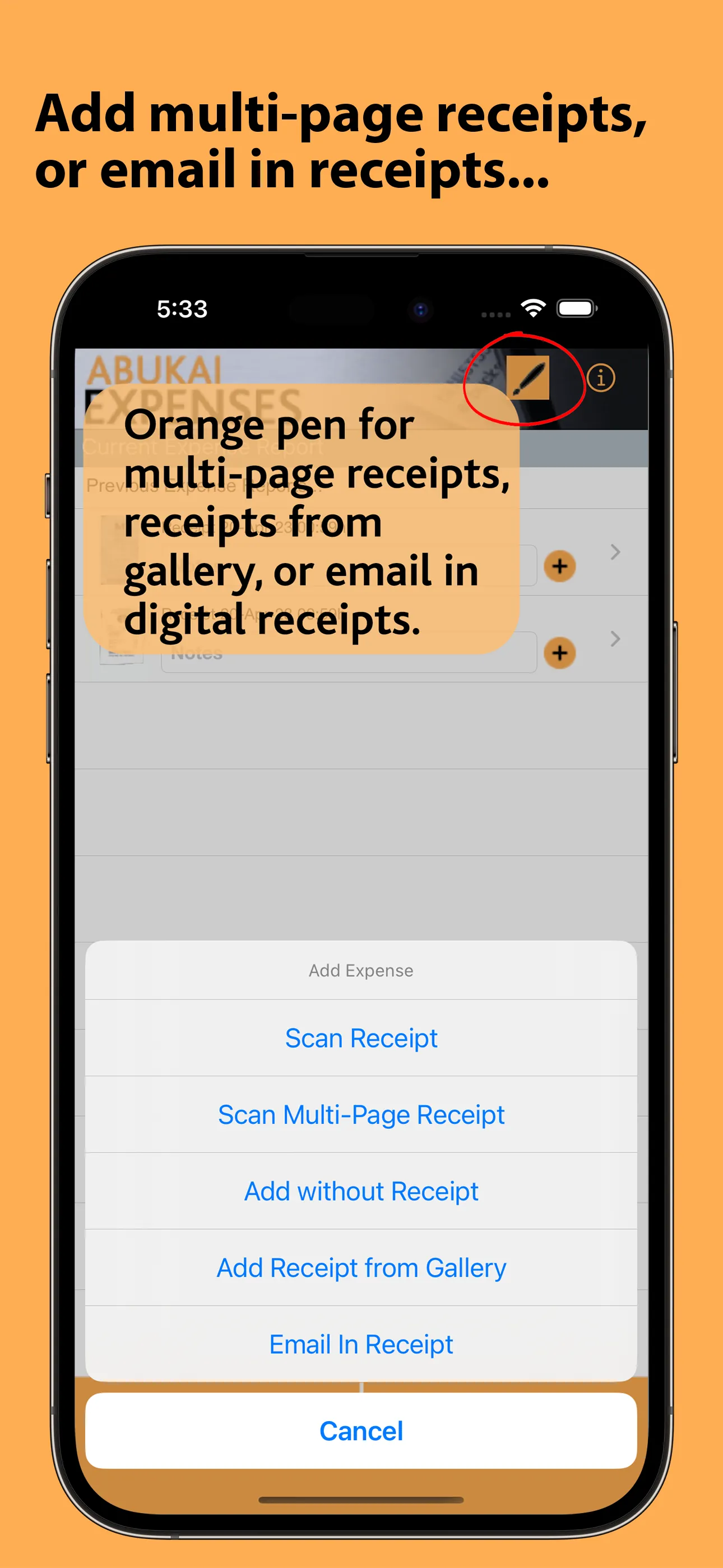 ABUKAI Expense Reports Receipt iphone screenshot 5
