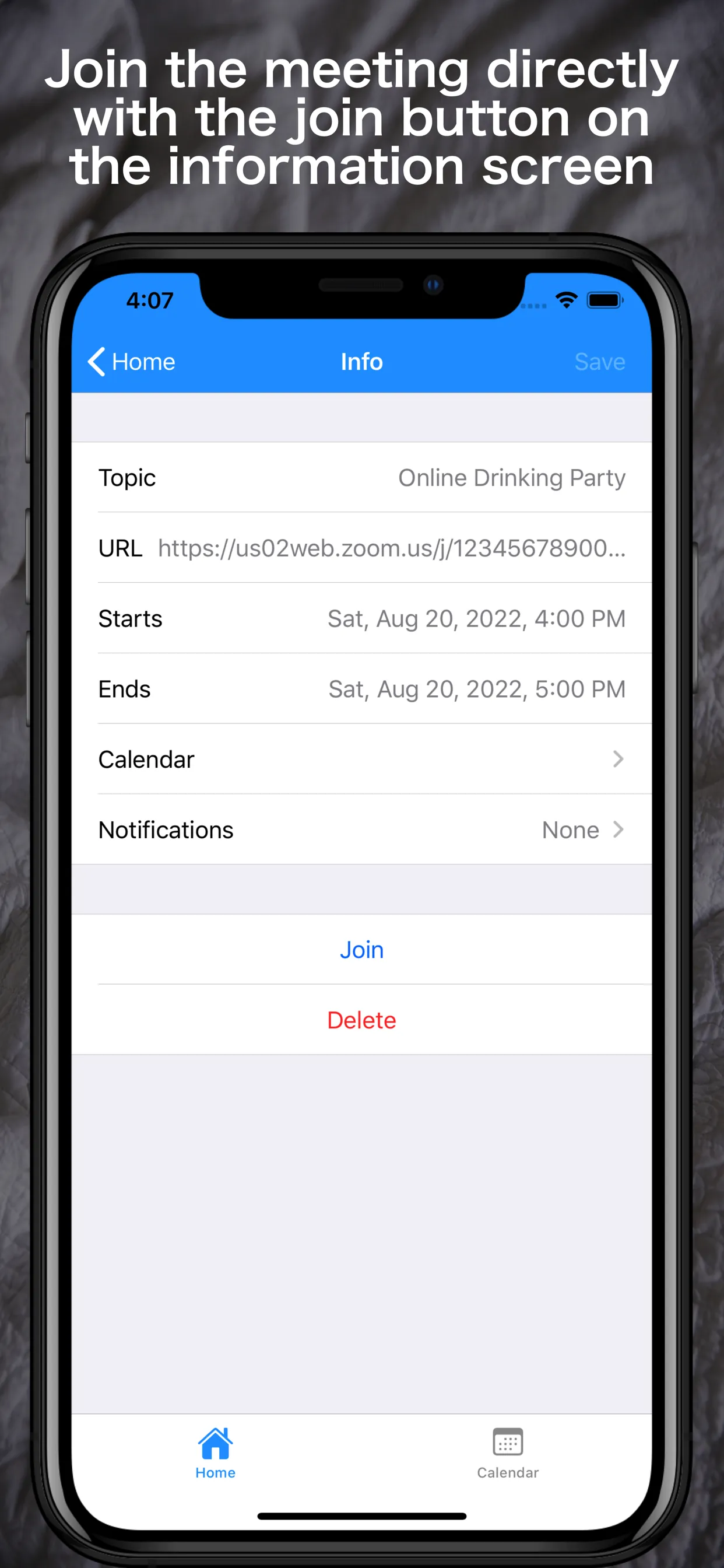 Online Meetings Schedule iphone screenshot 5