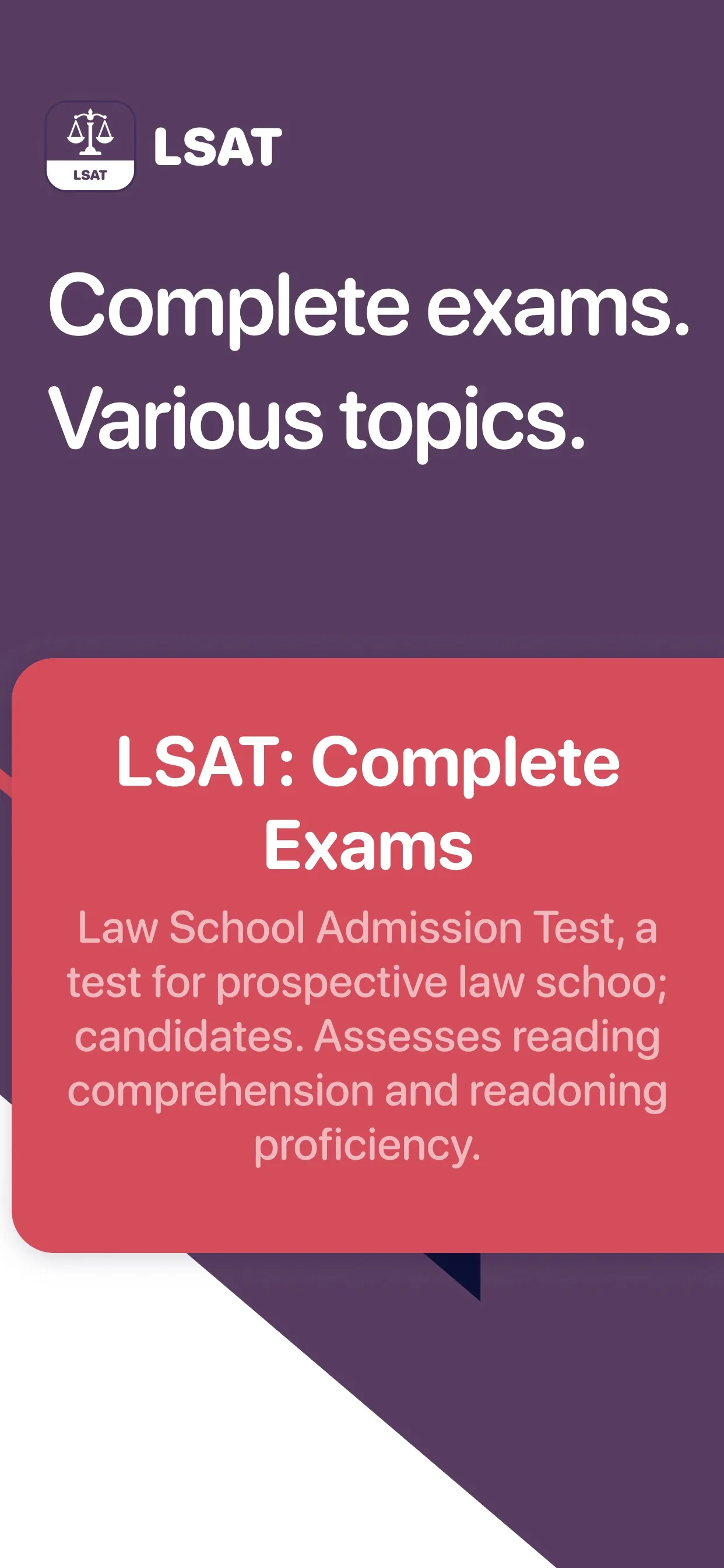 LSAT Prep iphone screenshot 1