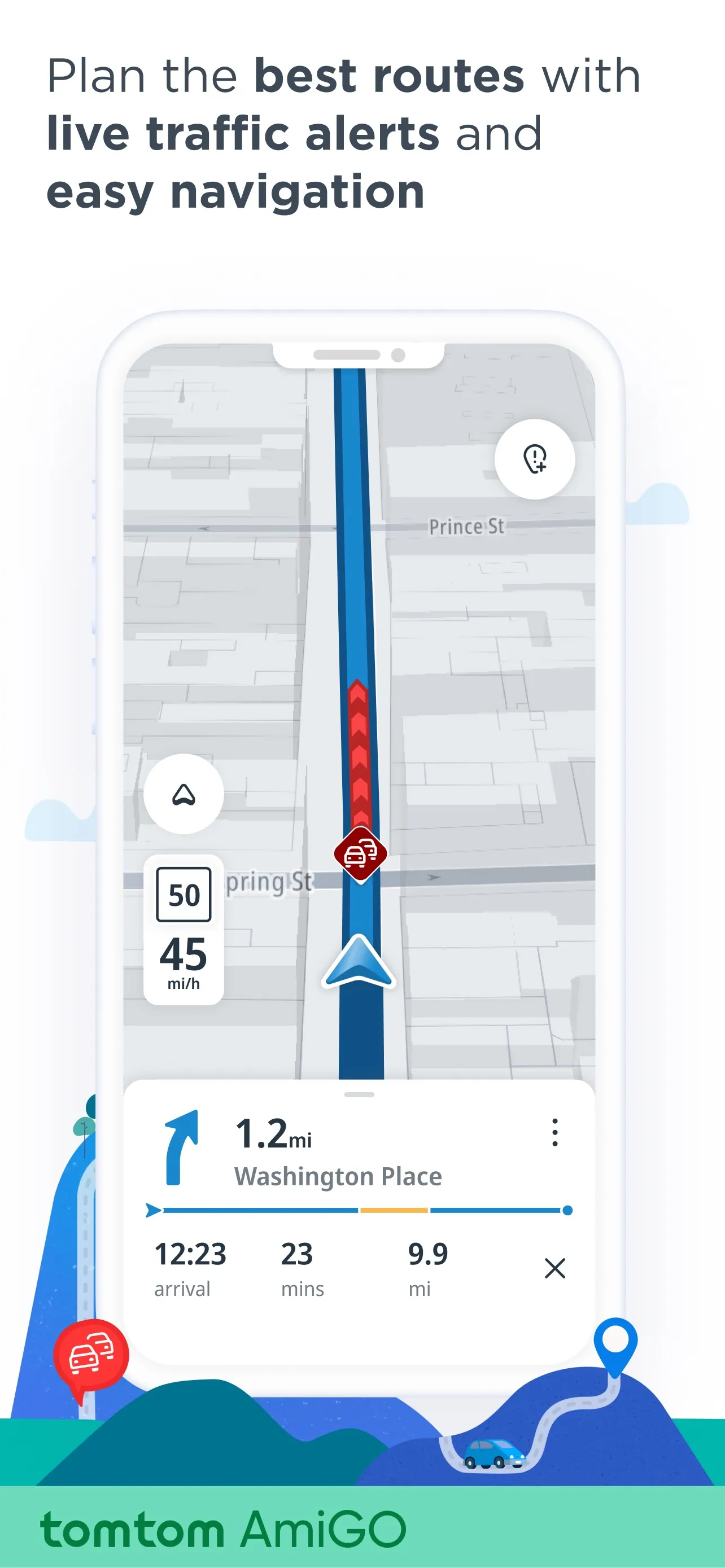 TomTom AmiGO GPS Maps, Traffic iphone screenshot 1
