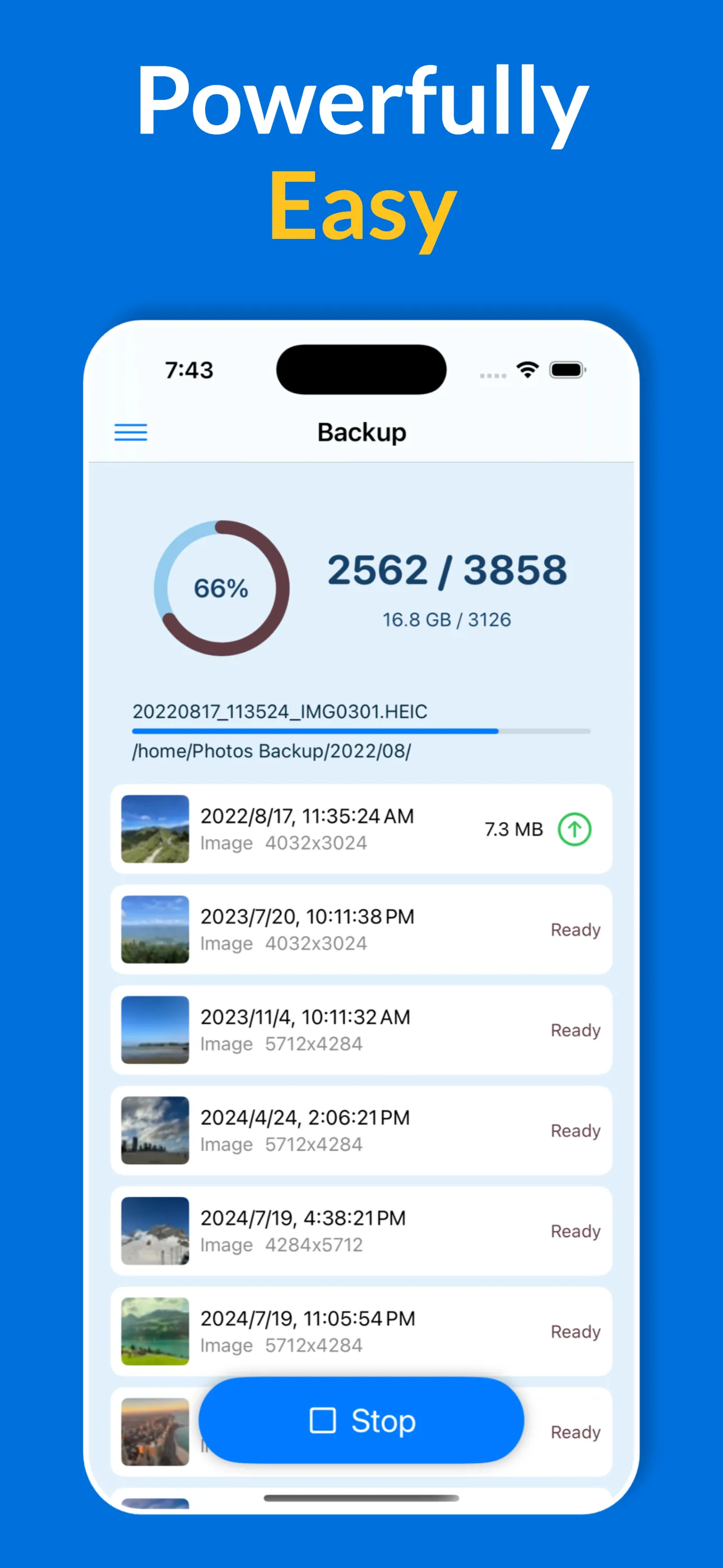 Photo Backup for QNAP iphone screenshot 1