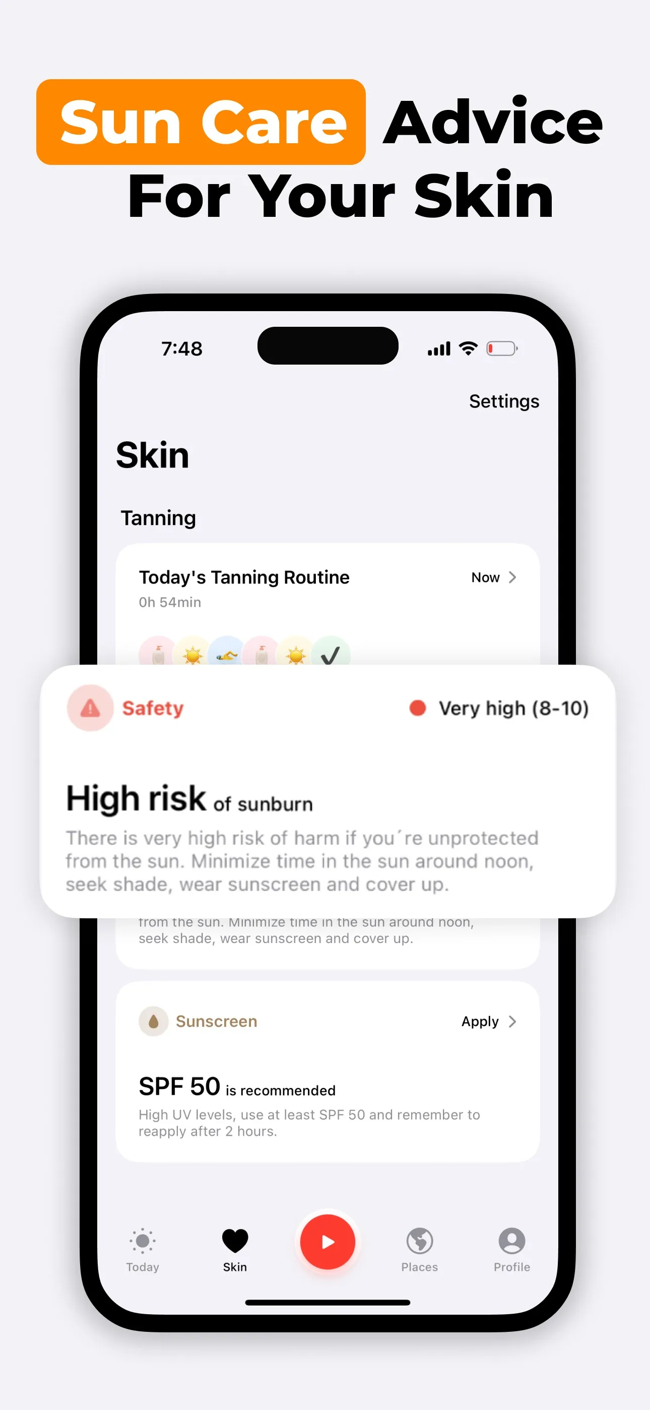 UV Index & Tanning - SunSafe iphone screenshot 7