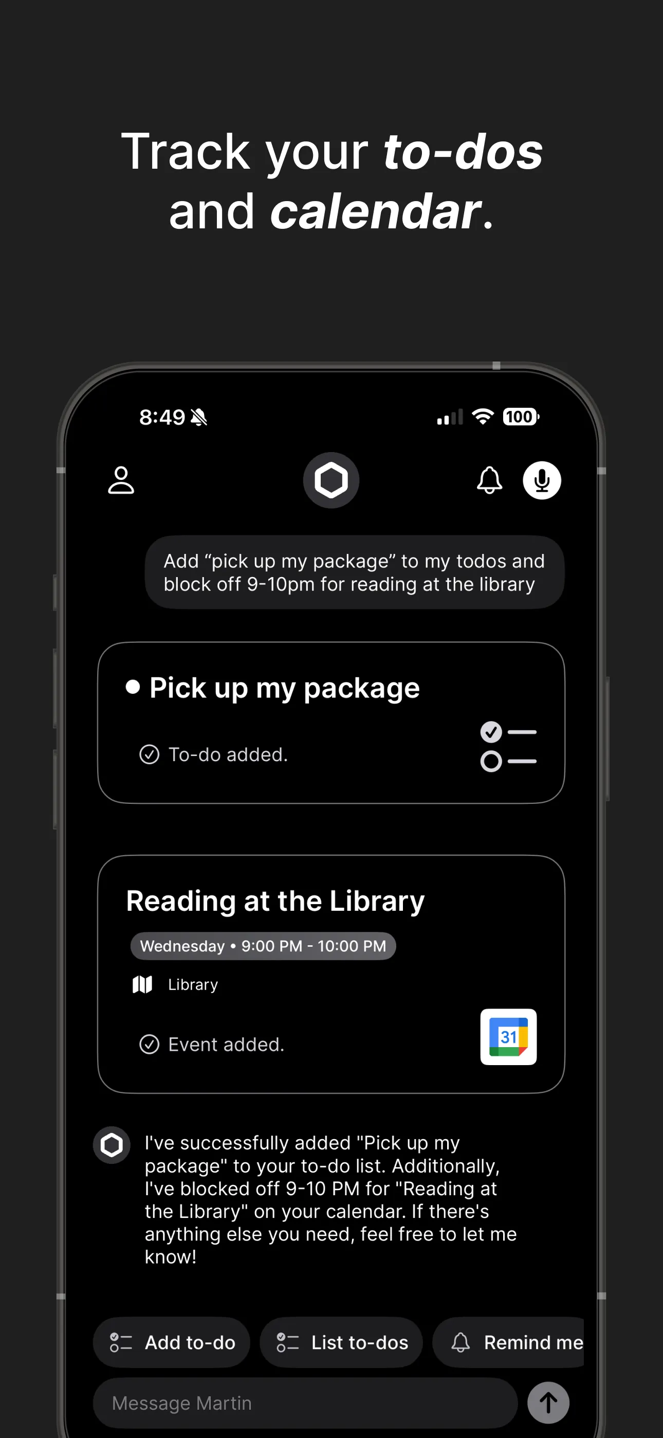 Martin: Personal Assistant iphone screenshot 4
