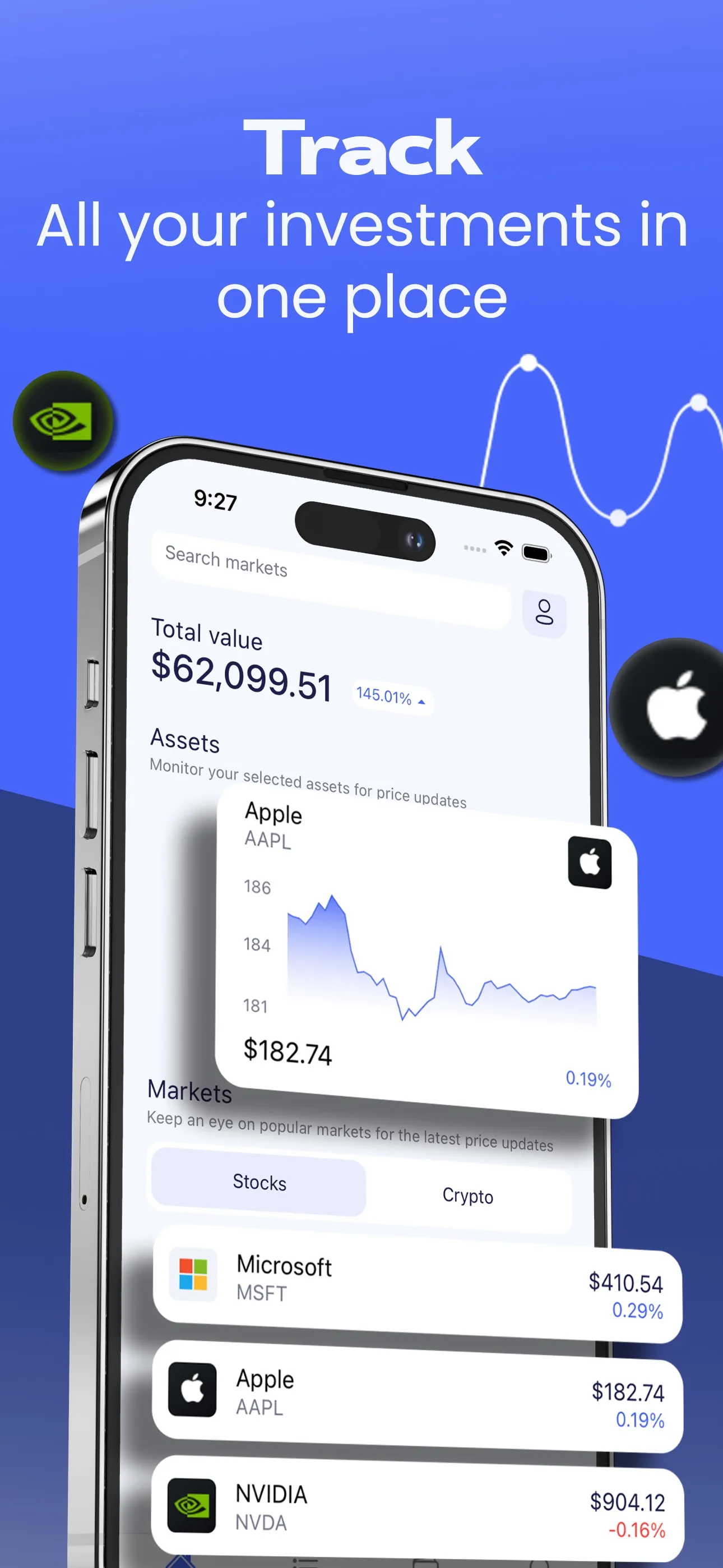 Portfolio X - Stock Tracker iphone screenshot 1