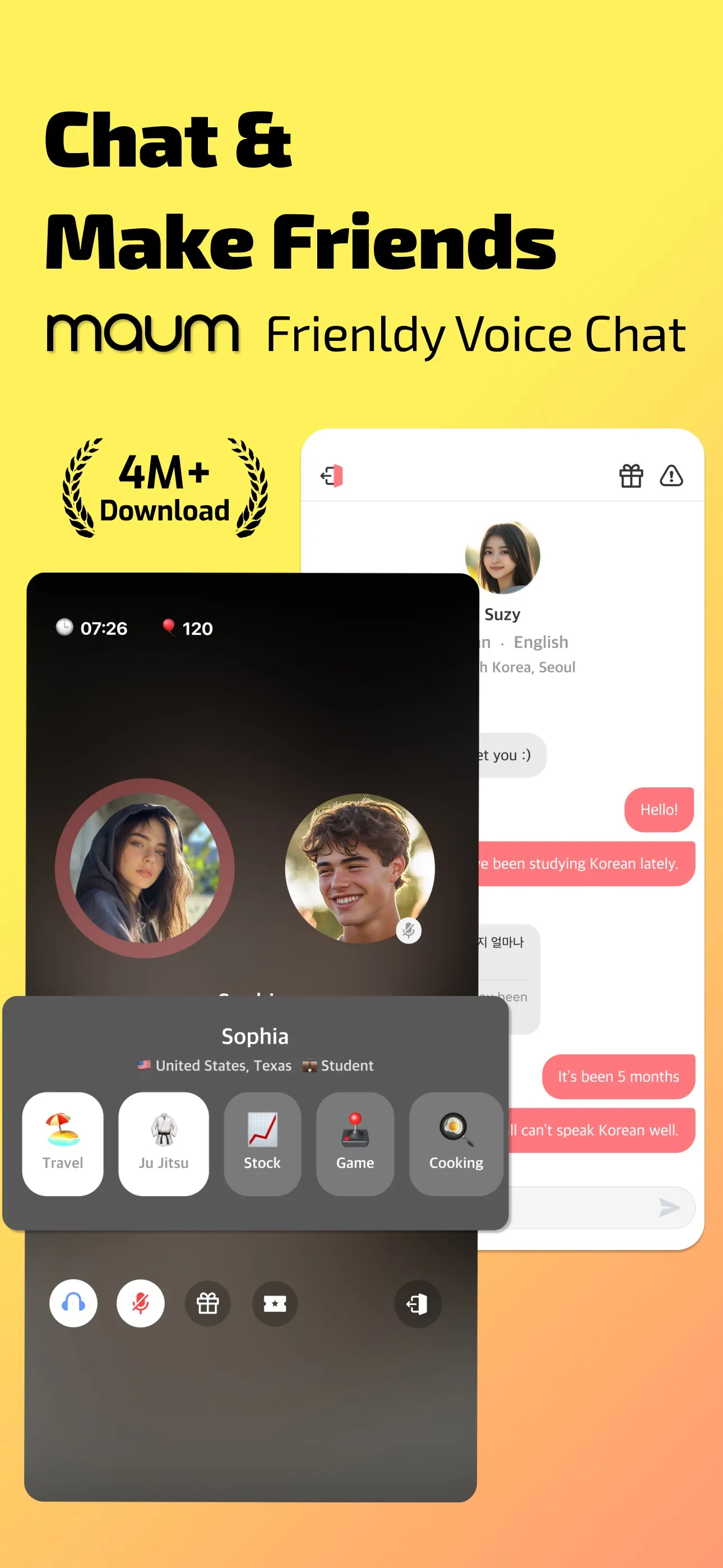 Maum: 1 on 1 Voice Chat iphone screenshot 1