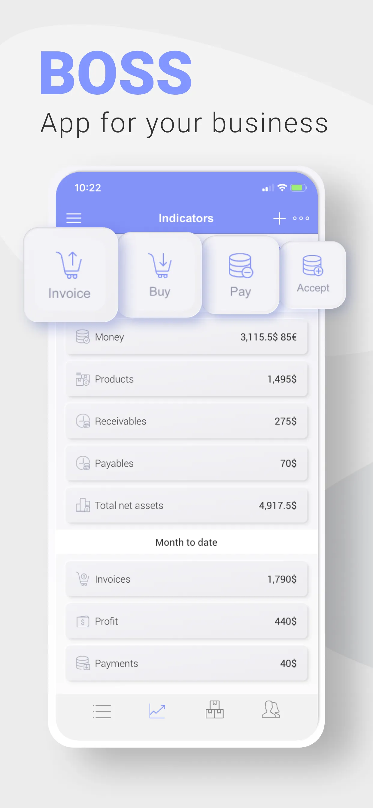 BOSS Small Business Accounting iphone screenshot 1