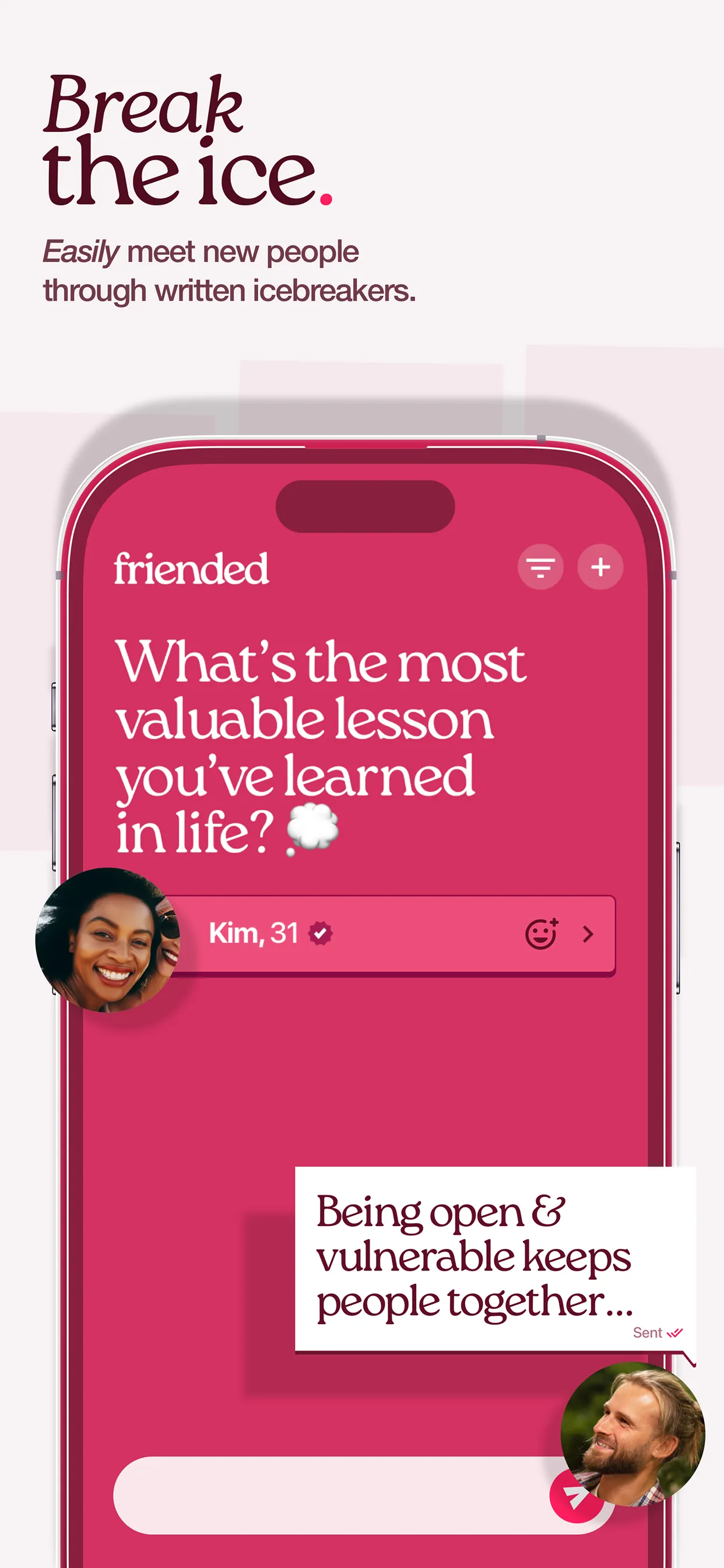 Friended | nice to meet you. iphone screenshot 2