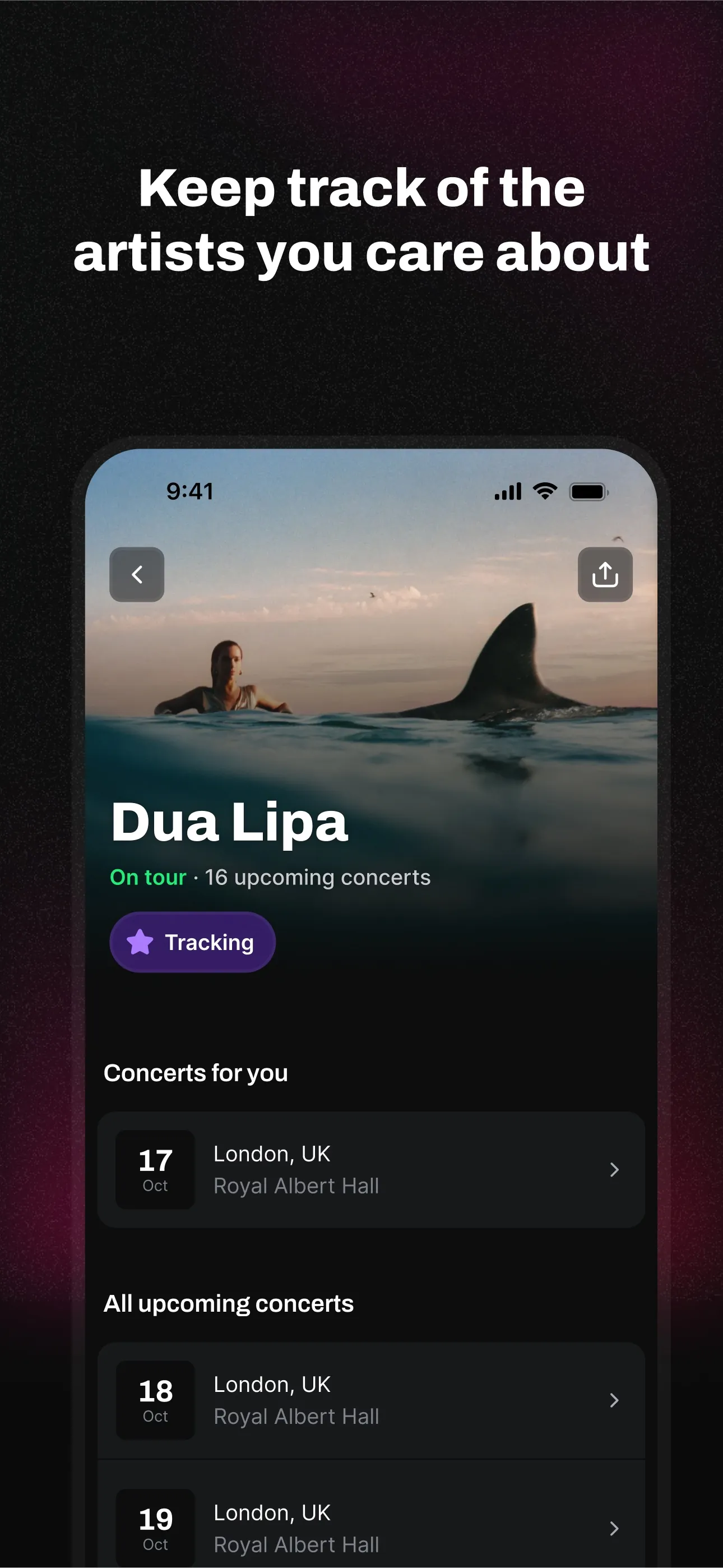 Songkick Concerts iphone screenshot 2