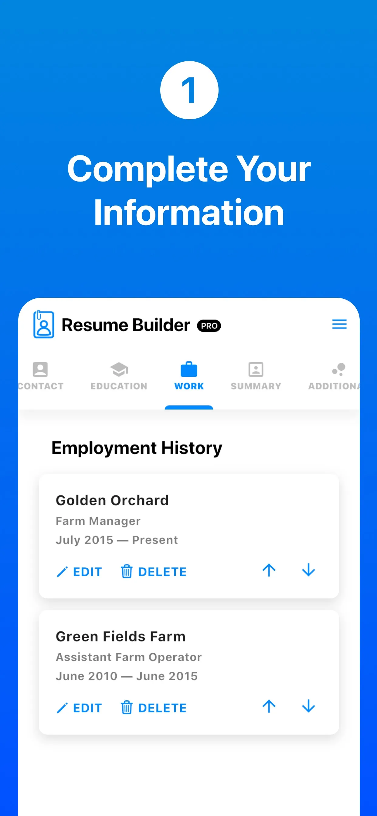 Resume Builder Pro+ with AI iphone screenshot 1