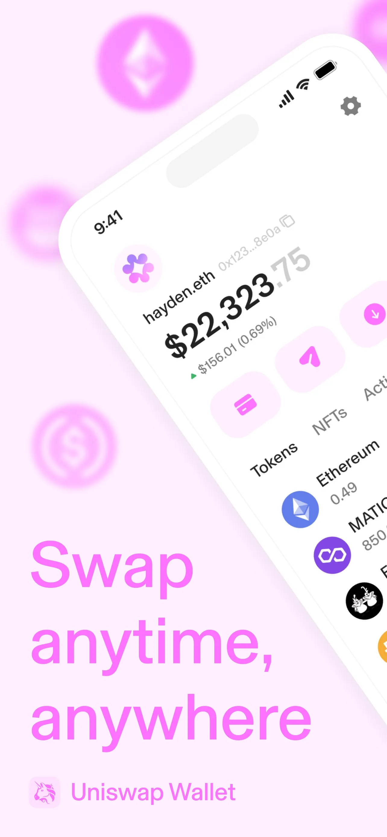 Uniswap: Crypto & NFT Wallet iphone screenshot 1