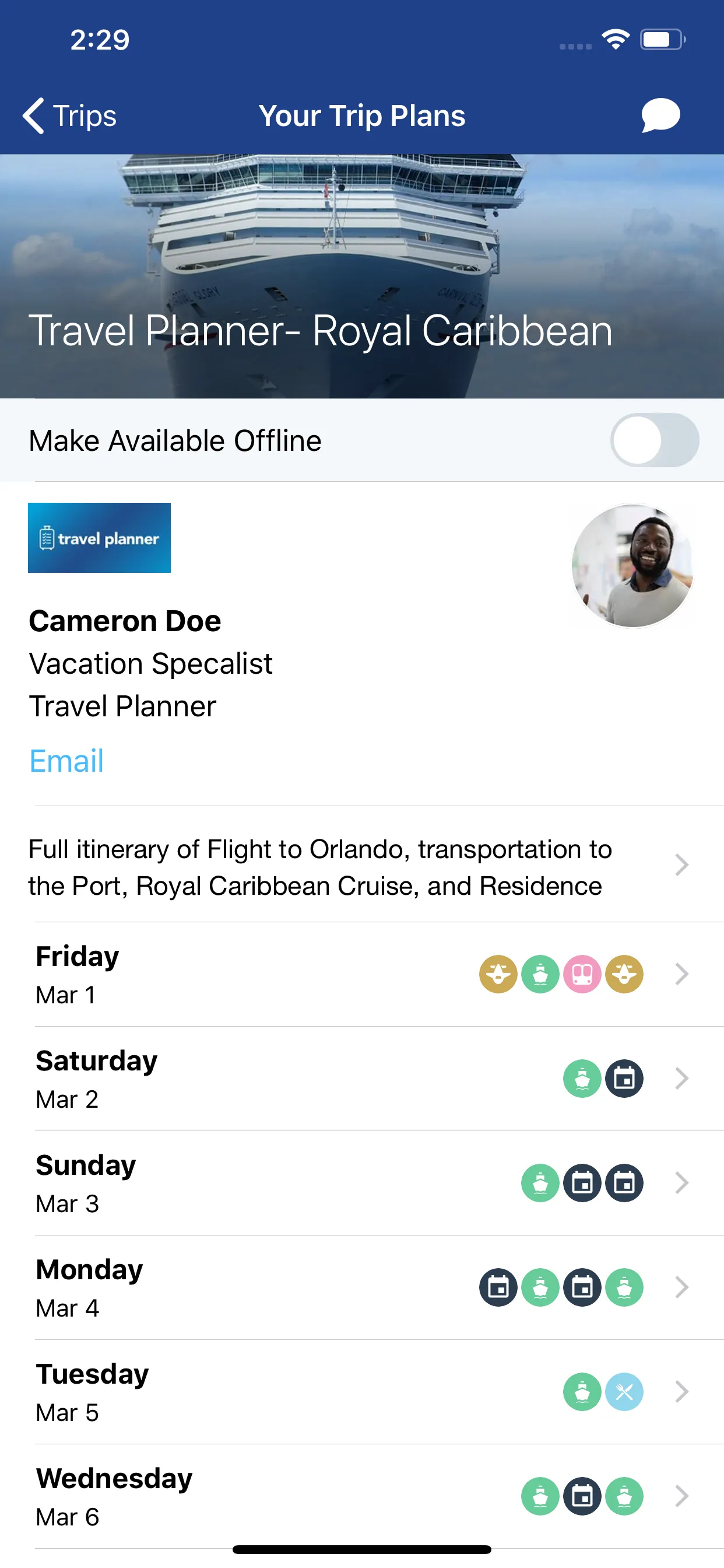 My Travel Planner App iphone screenshot 2