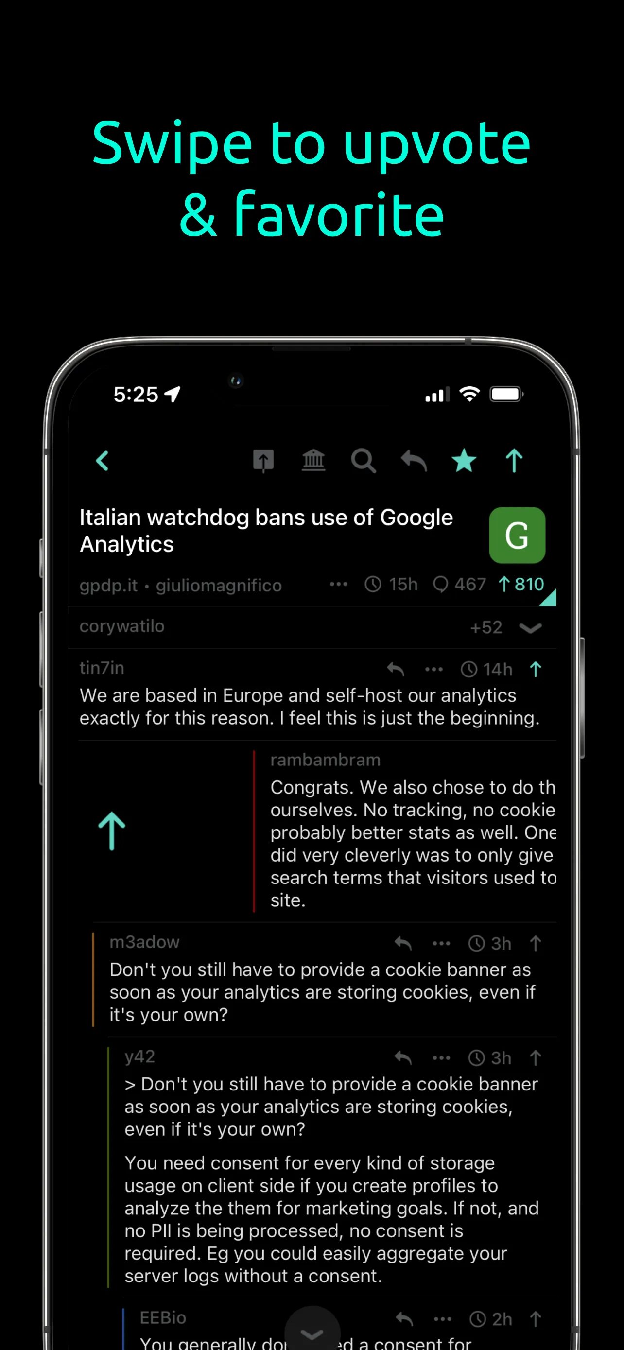 HACK for Hacker News YC Reader iphone screenshot 2