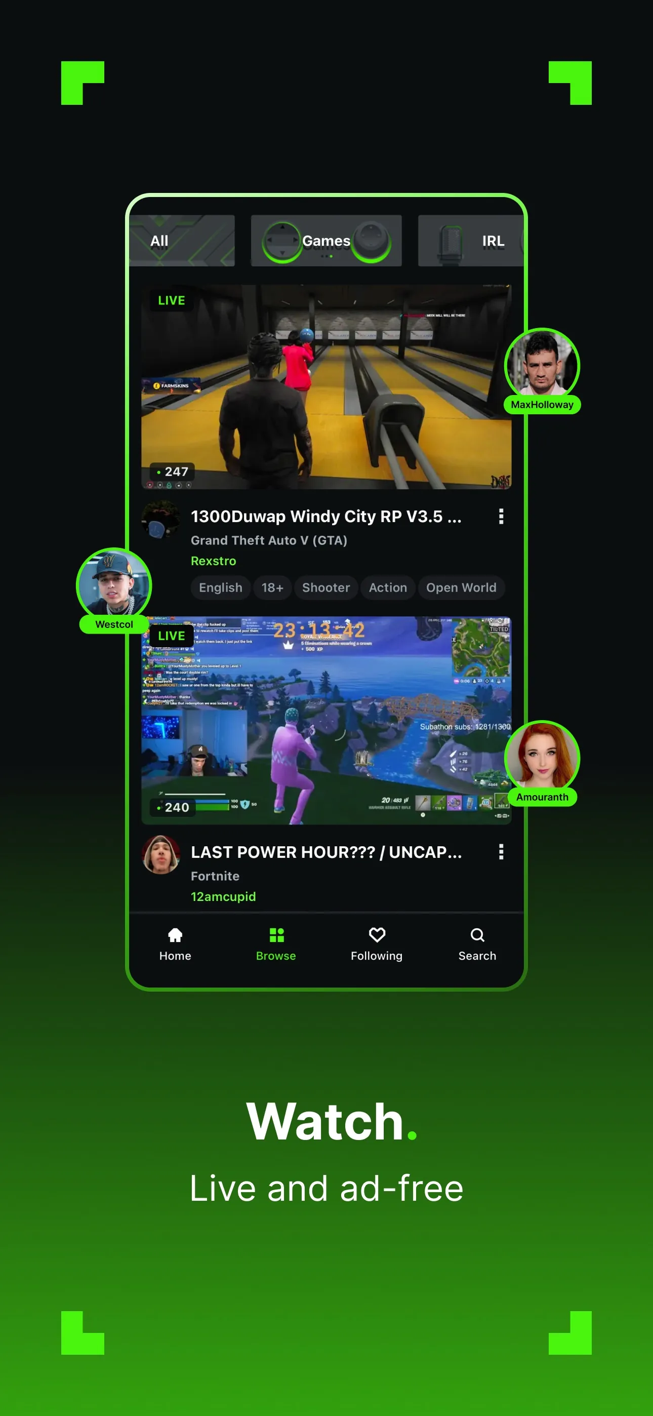 Kick - Live Streaming iphone screenshot 2