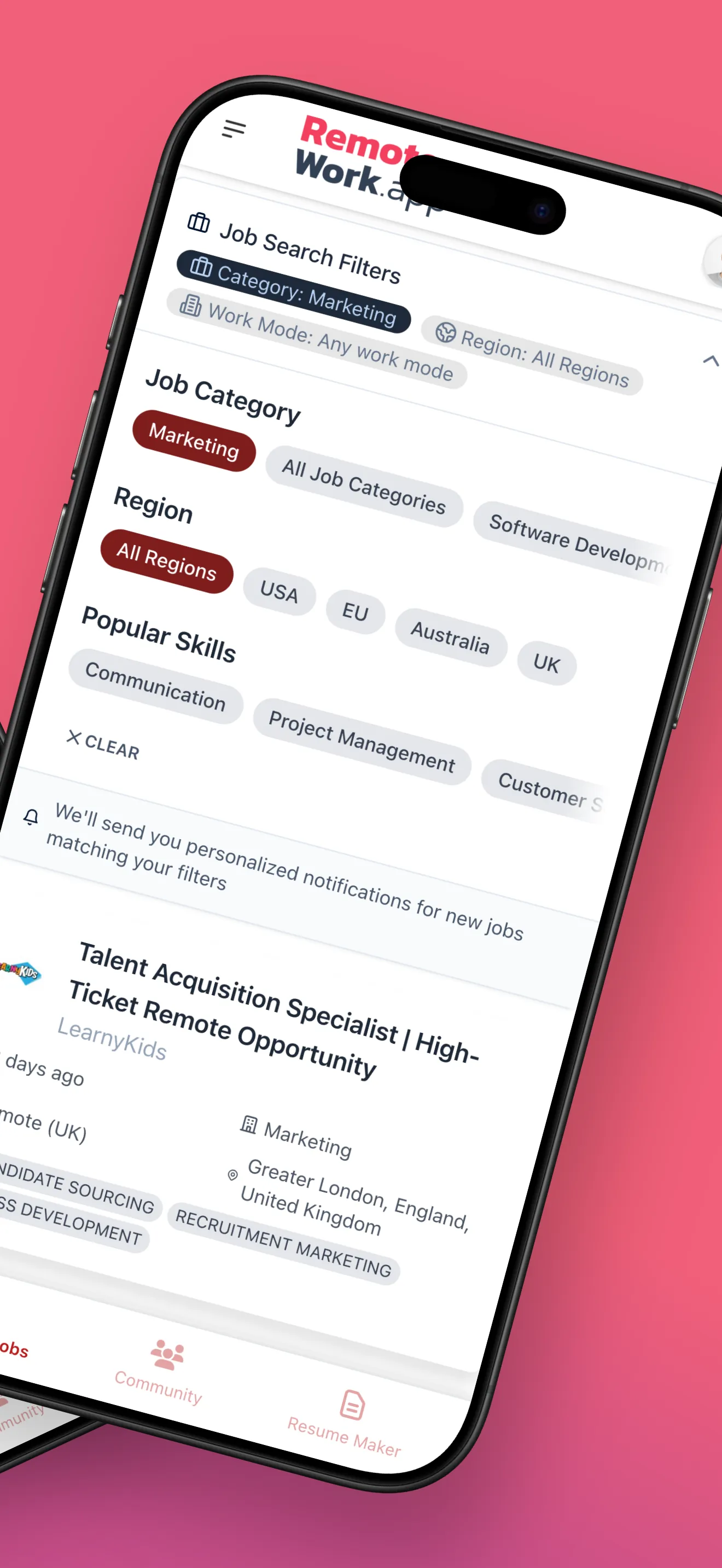 Remote-Work.app - remote jobs iphone screenshot 2