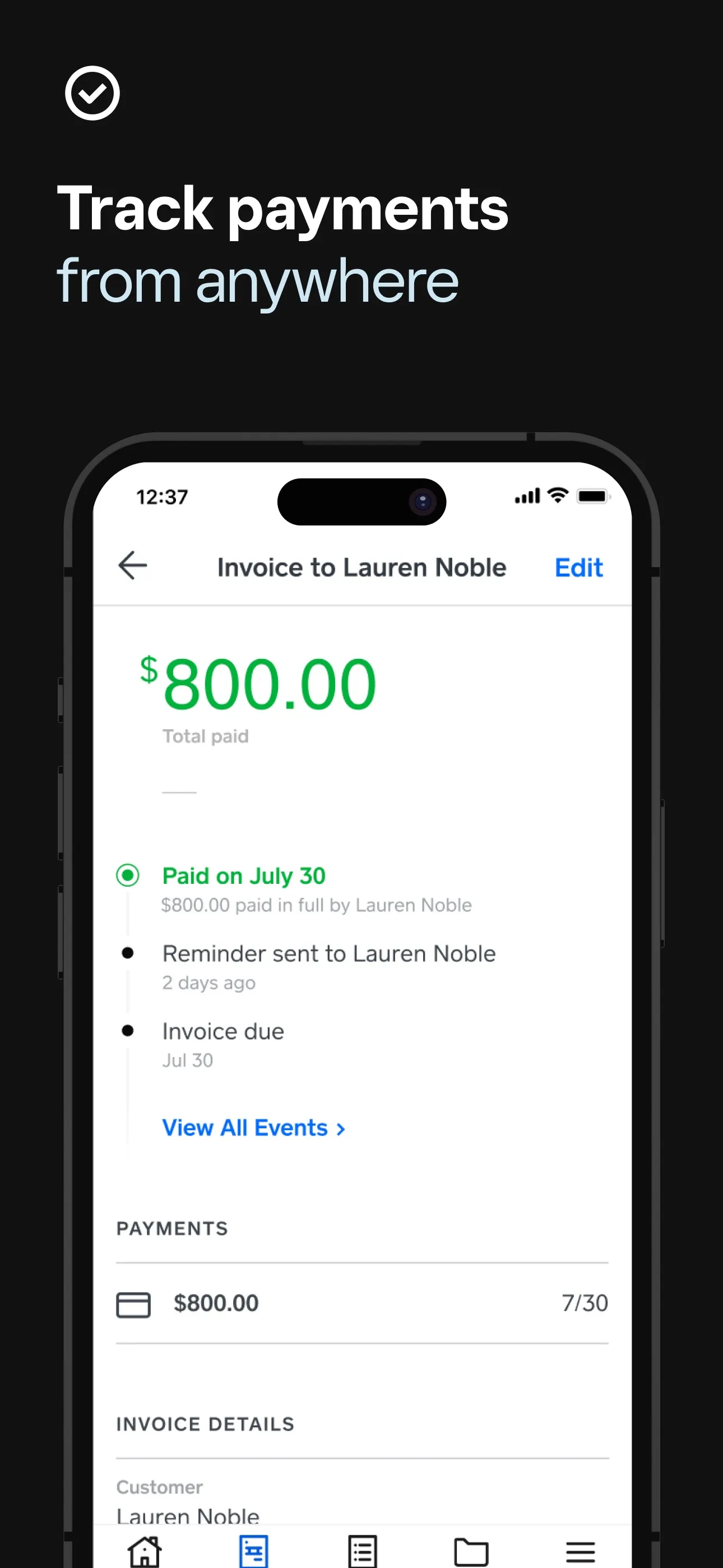 Square Invoices: Invoice Maker iphone screenshot 6