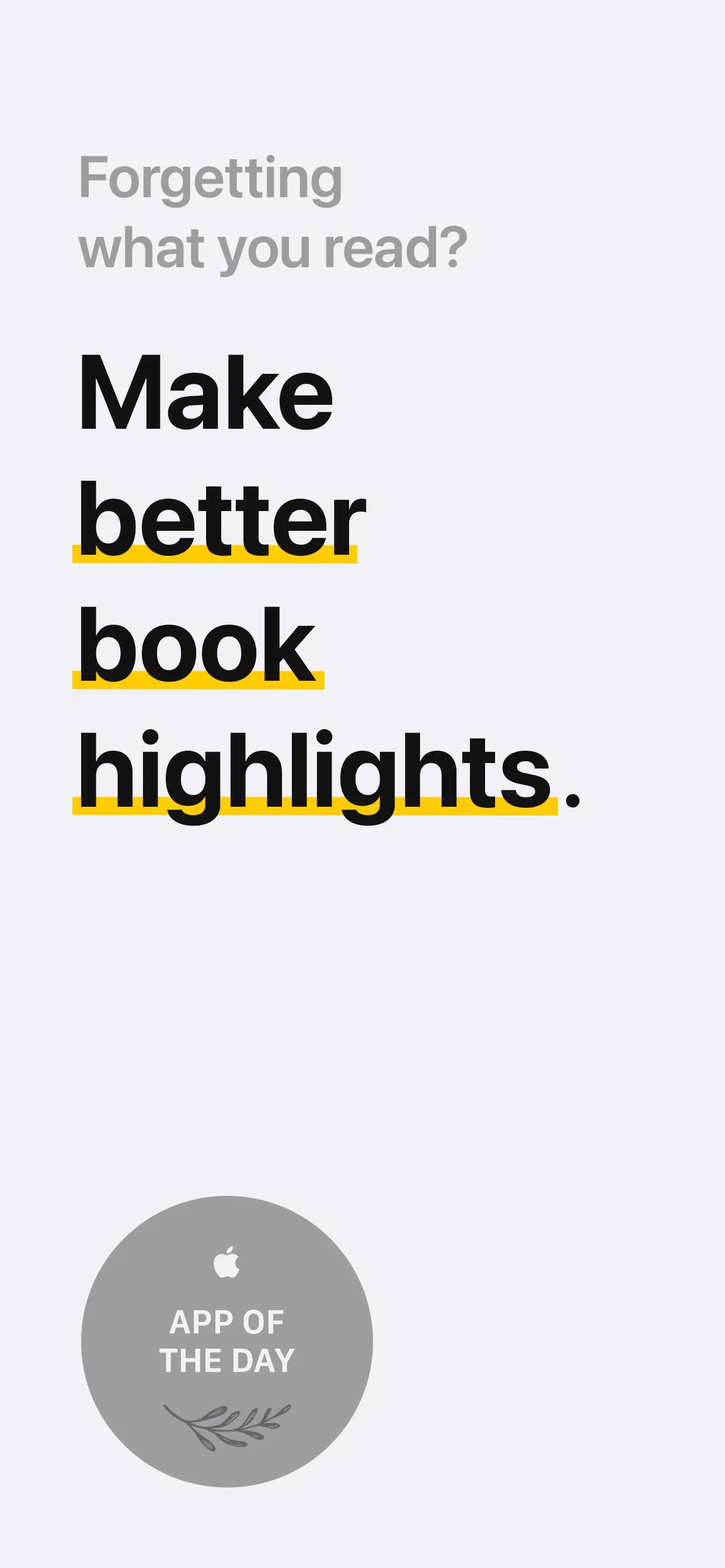 Highlighted: Book Highlights iphone screenshot 1