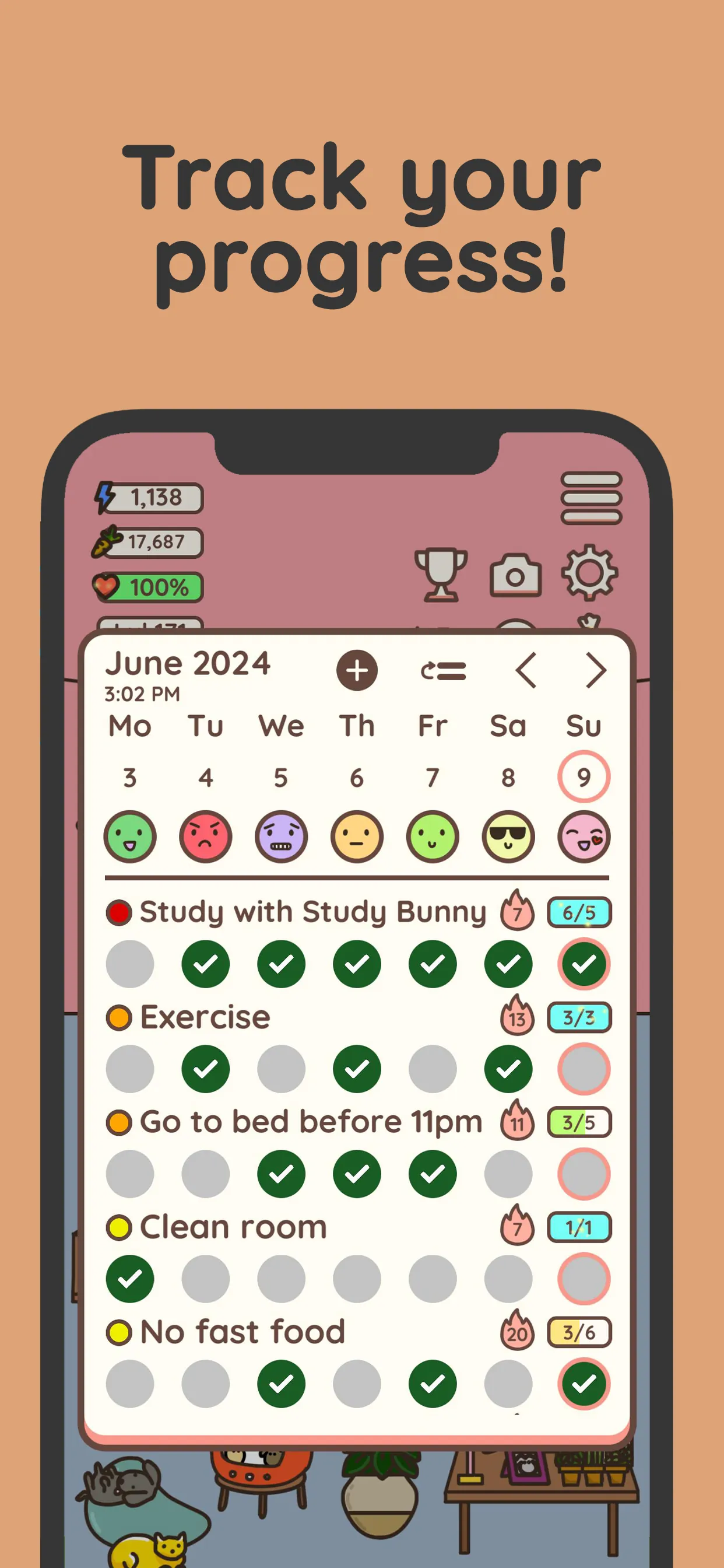 Habit Rabbit: Habit Tracker iphone screenshot 2