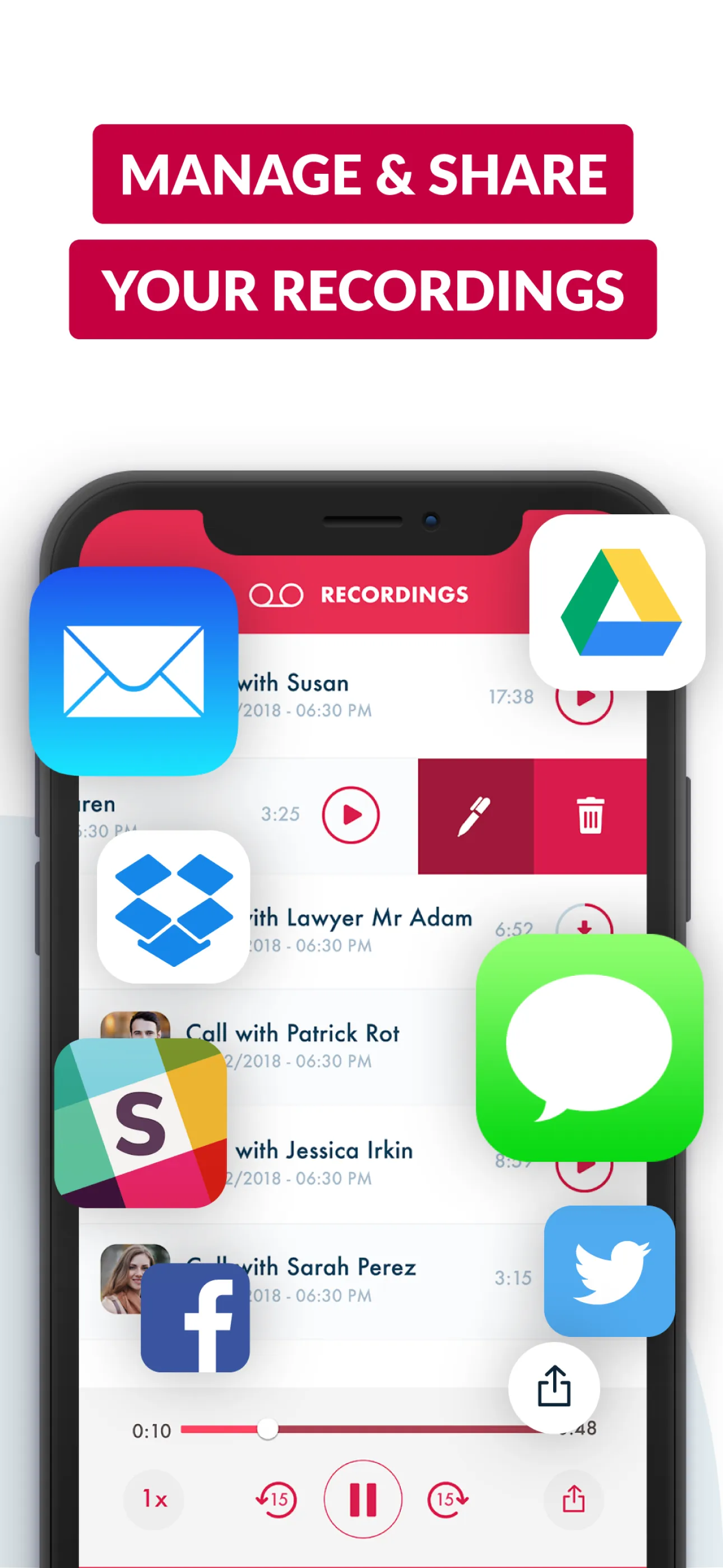 Phone Call Recorder Free of Ad iphone screenshot 5