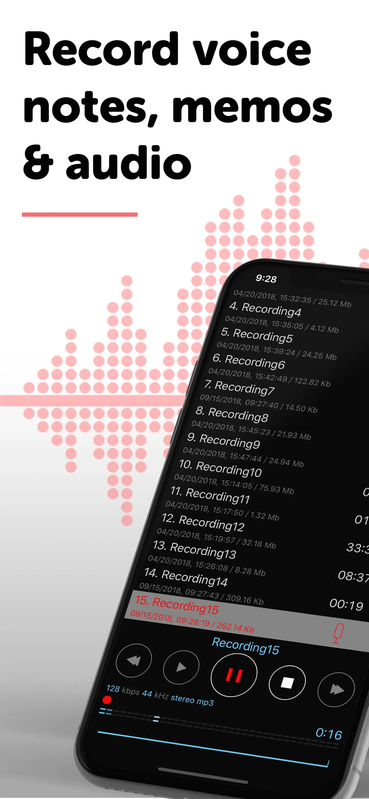 Alon Dictaphone-Voice Recorder iphone screenshot 1
