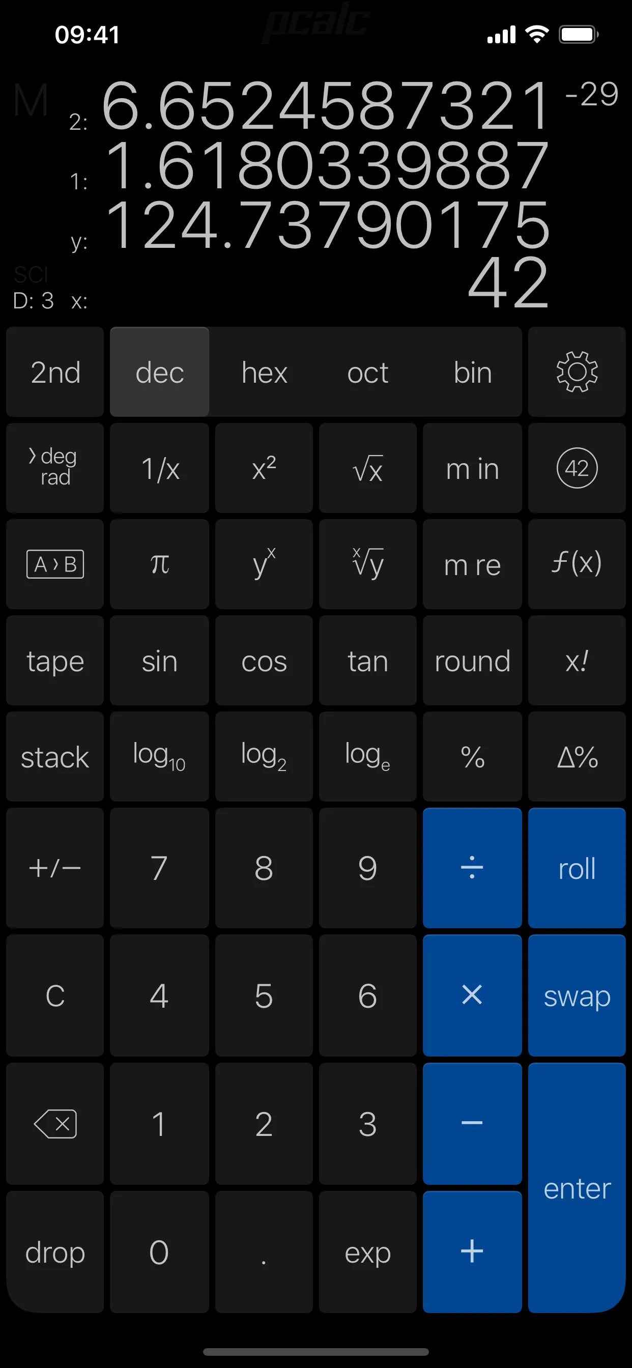 PCalc iphone screenshot 2