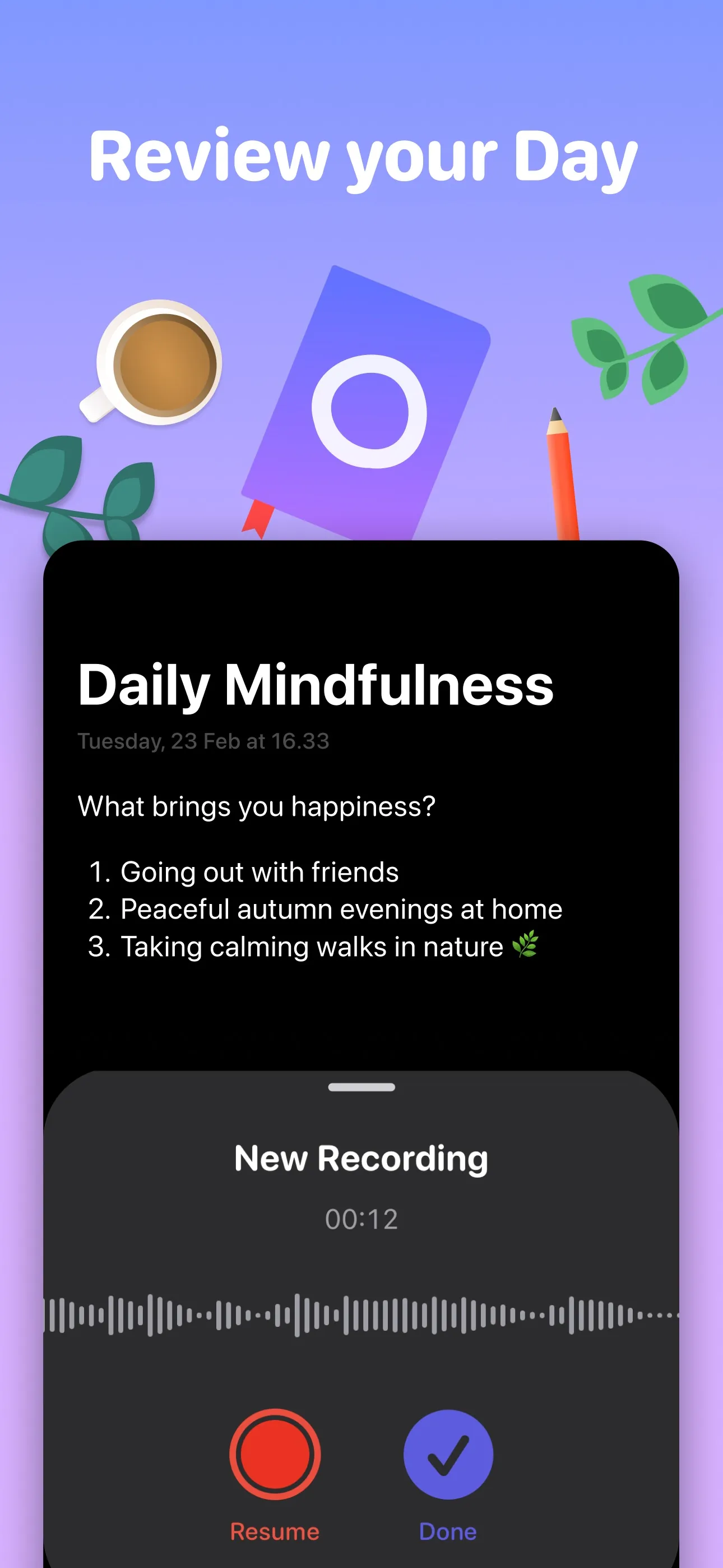 Halo: Daily Self Care Journal iphone screenshot 8