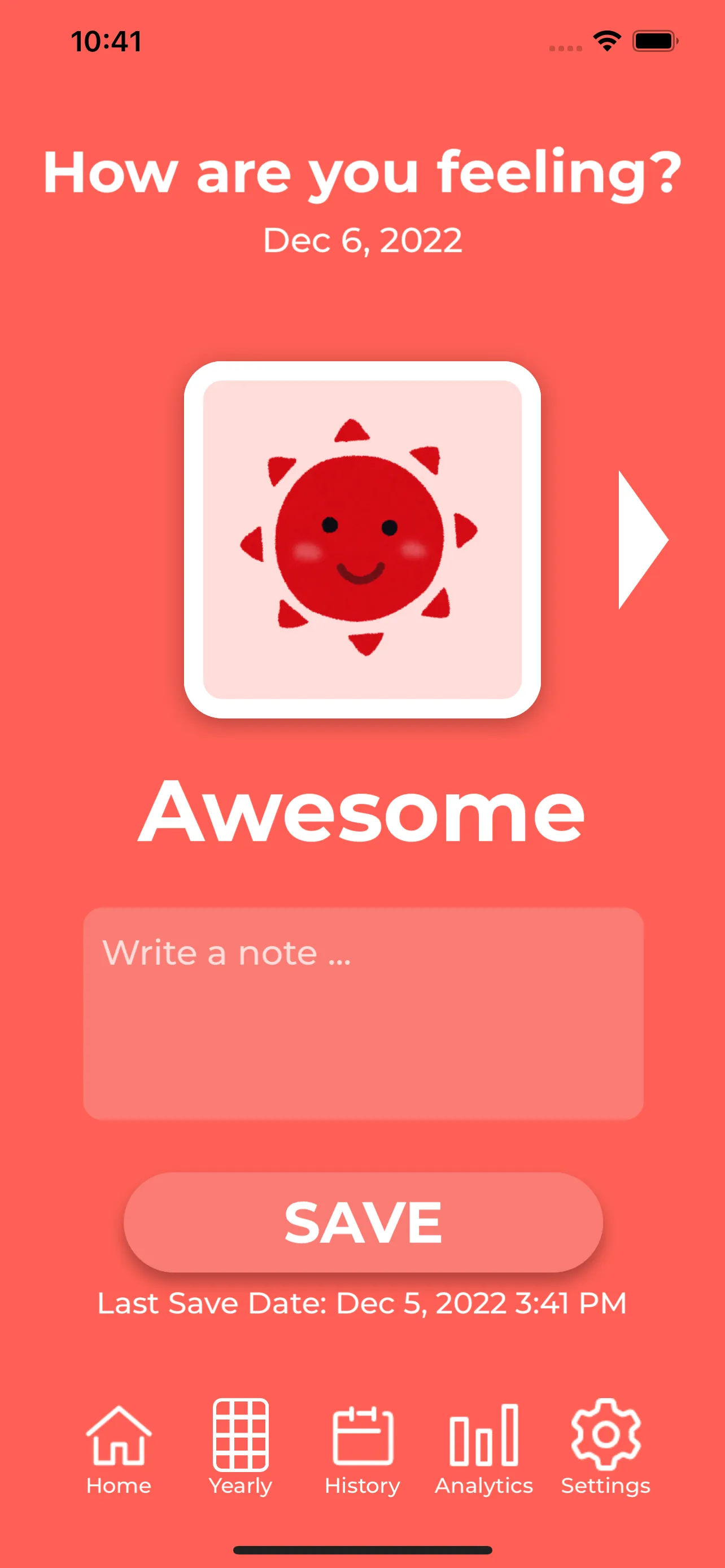 Mood-Tracker iphone screenshot 1