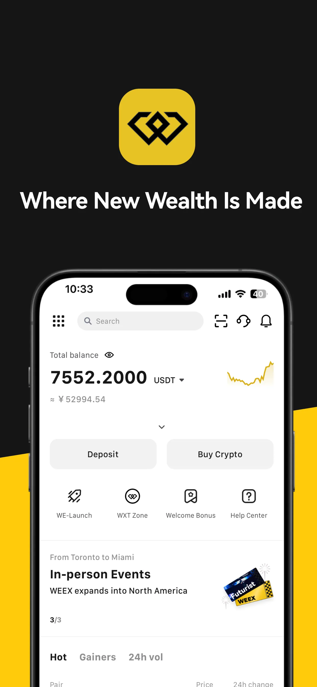 WEEX: Trade Bitcoin & Futures iphone screenshot 1