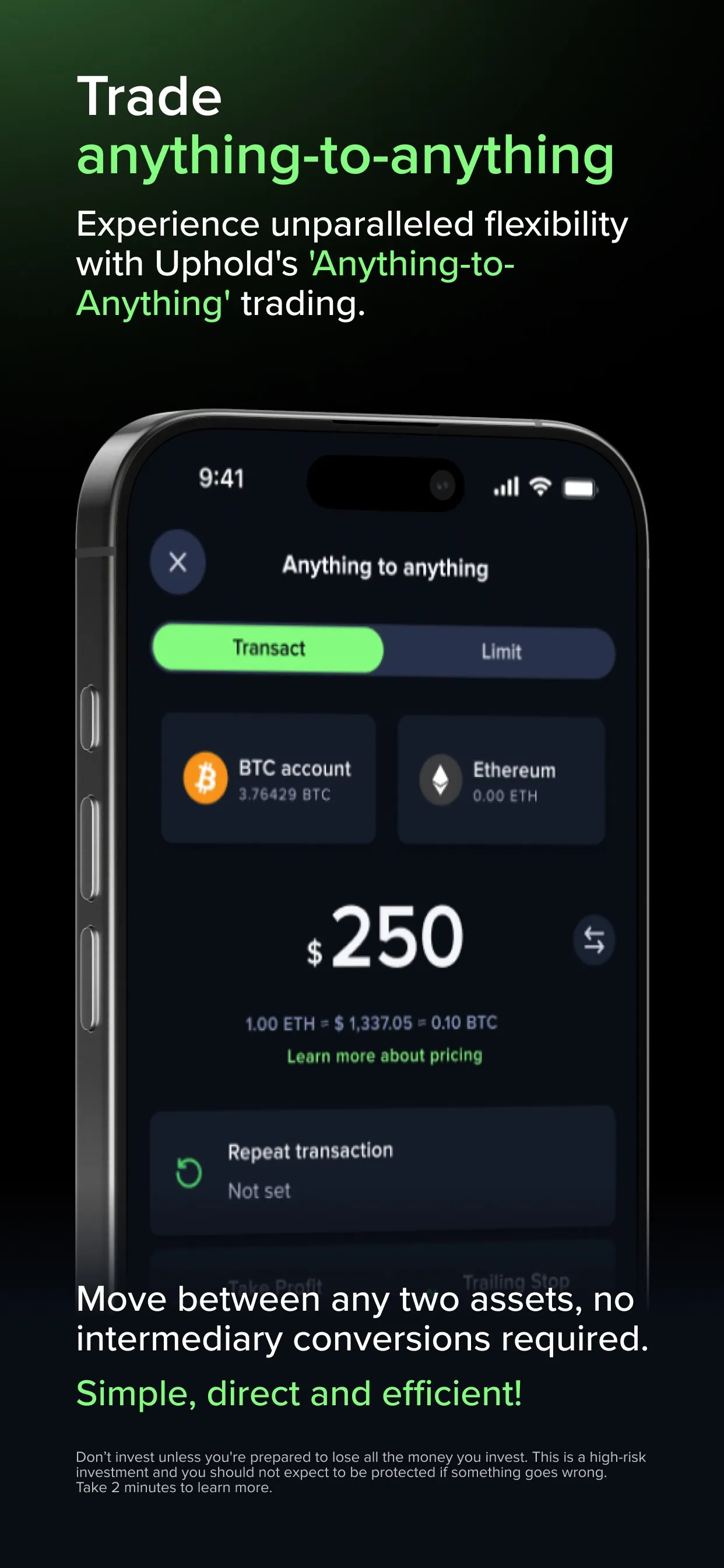 Uphold: Buy BTC, ETH and 360+ iphone screenshot 6
