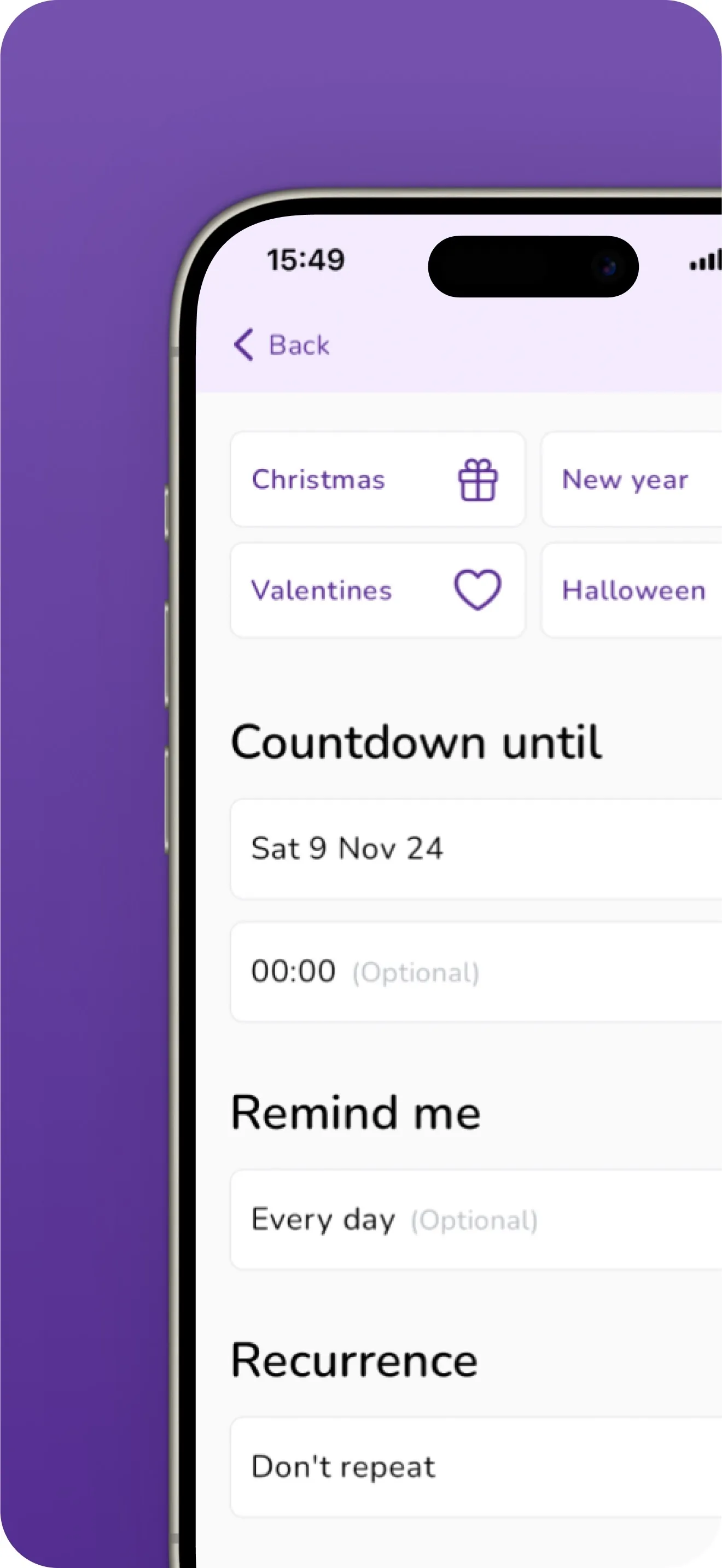 Holiday Countdowns iphone screenshot 6