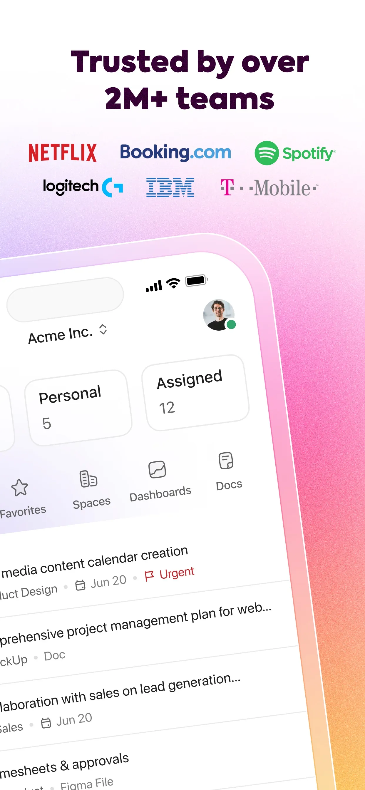 ClickUp - Manage Teams & Tasks iphone screenshot 2