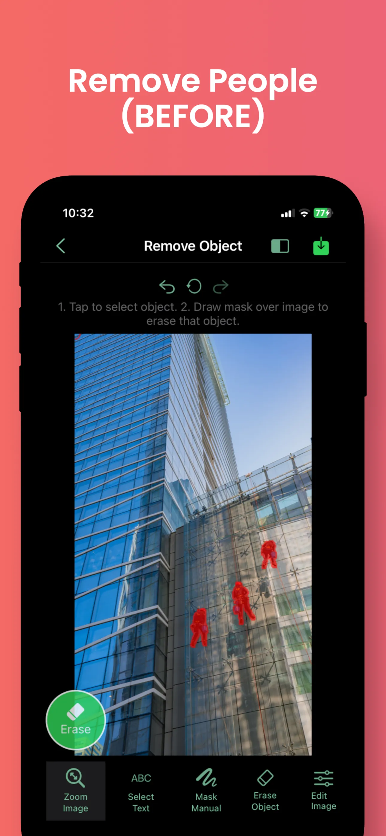 remove watermark erase objects iphone screenshot 2